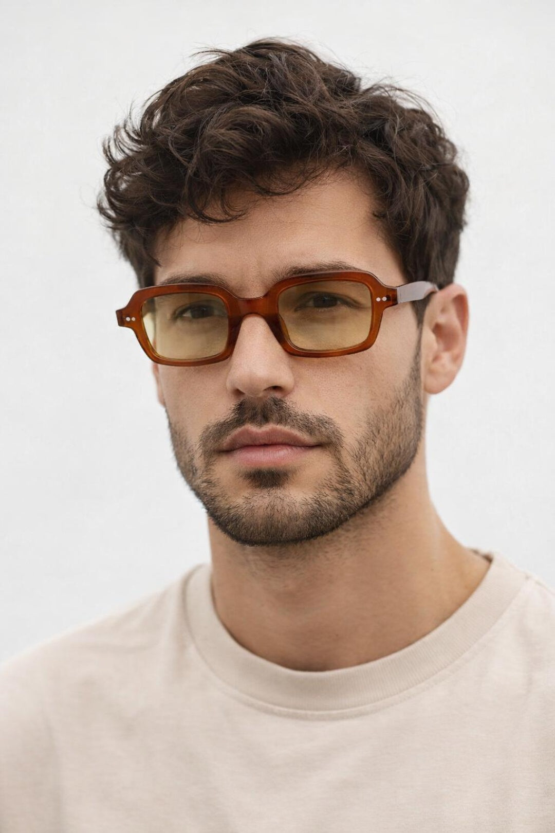 Brown SVNX Brown Bold Square Sunglasses In Brown, Image 2 of 5