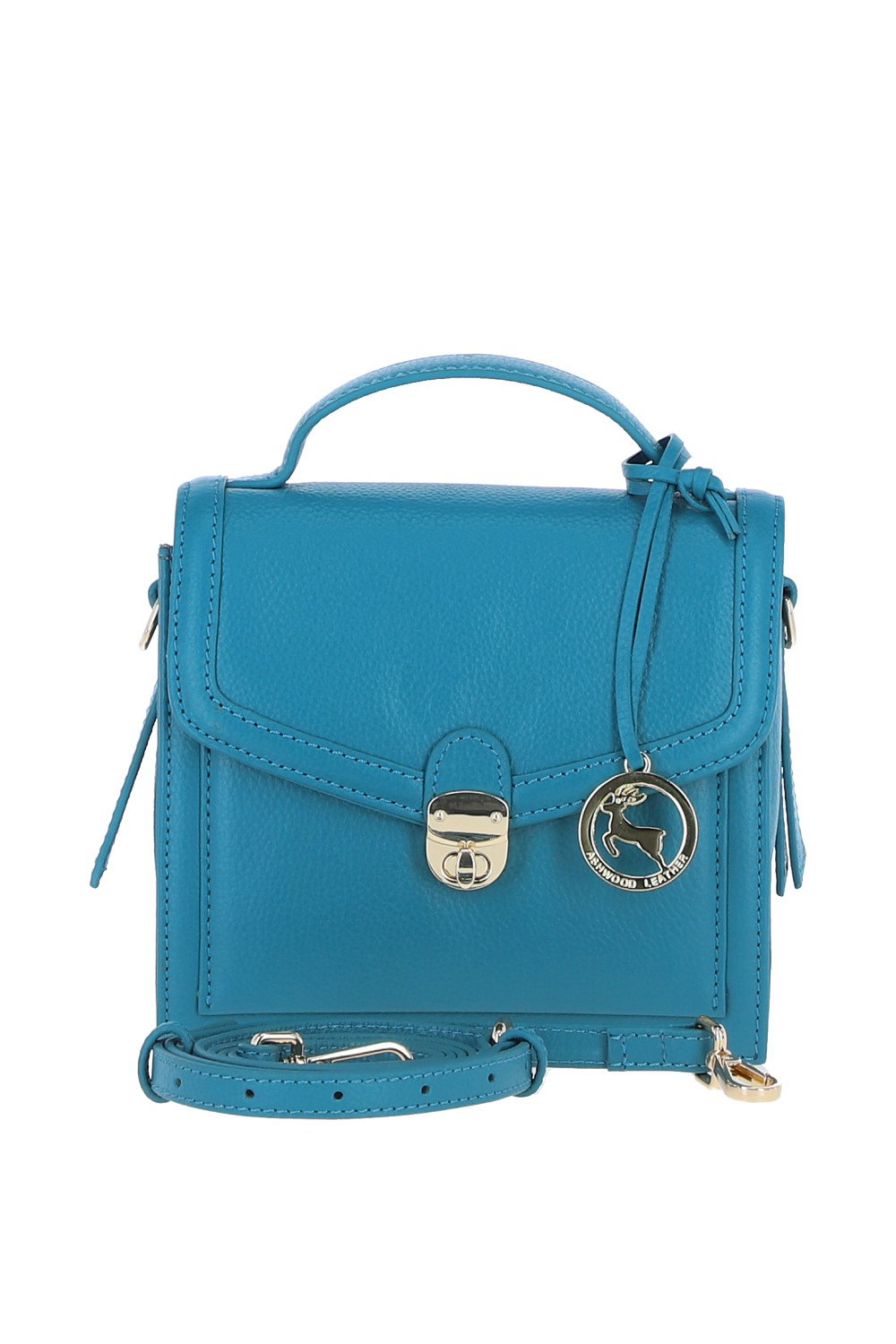 Turqouise Compact Handbag With Detachable Crossbody Strap, Image 1 of 4