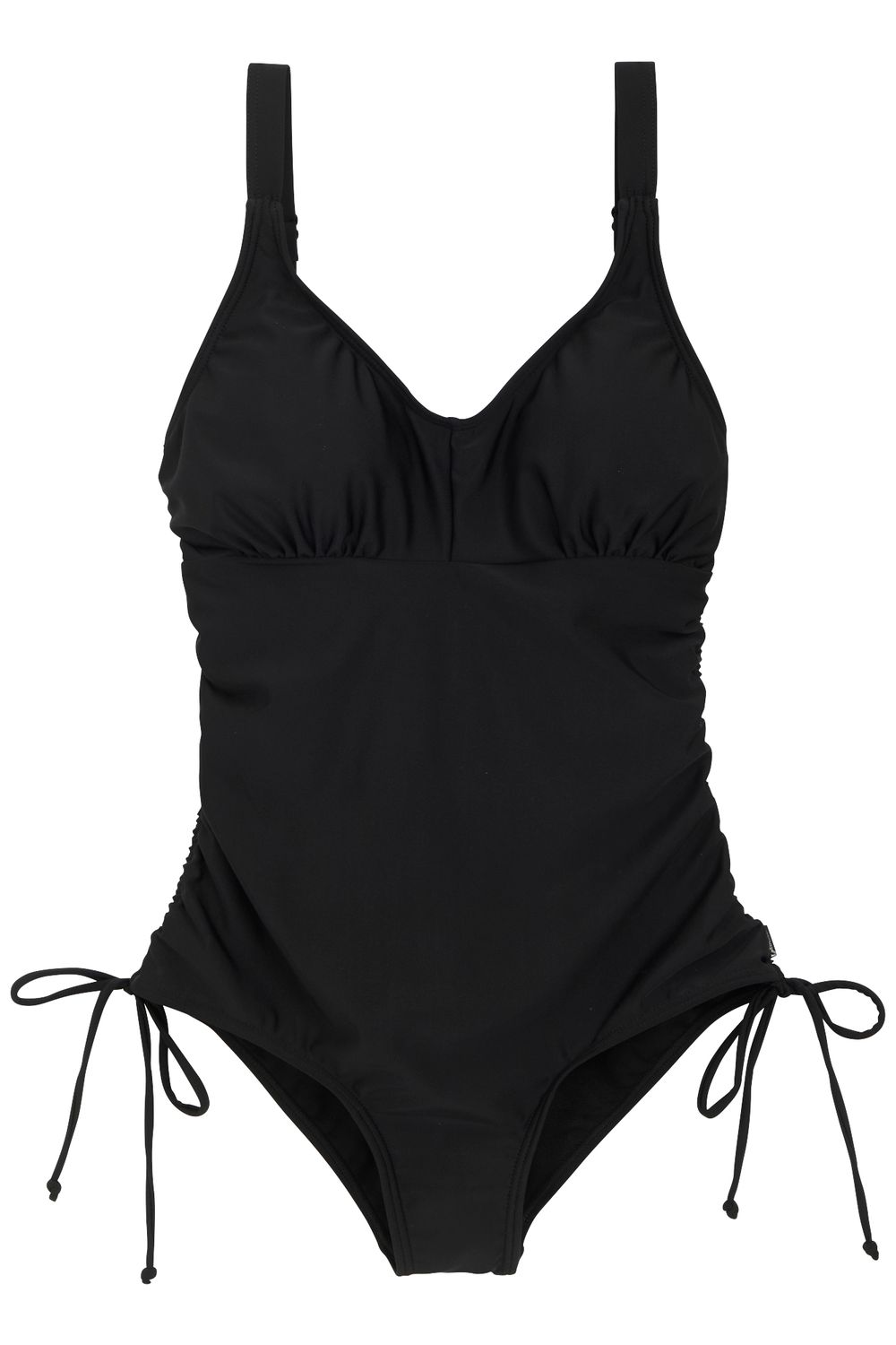 Black Alinae Plain One Piece Swimsuit, Image 1 of 4