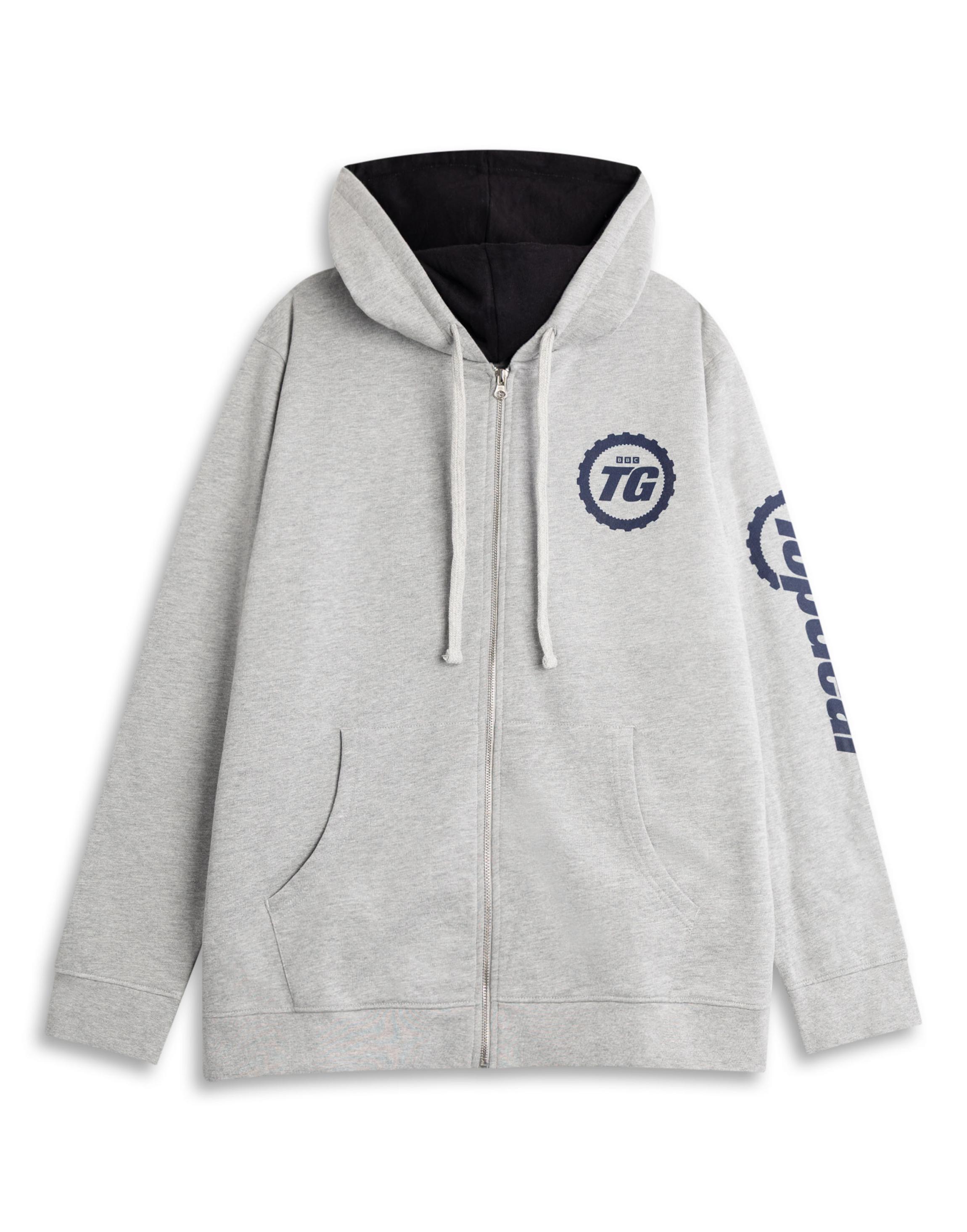 Grey Top Gear Logo Zip Up Hoodie, Image 1 of 6