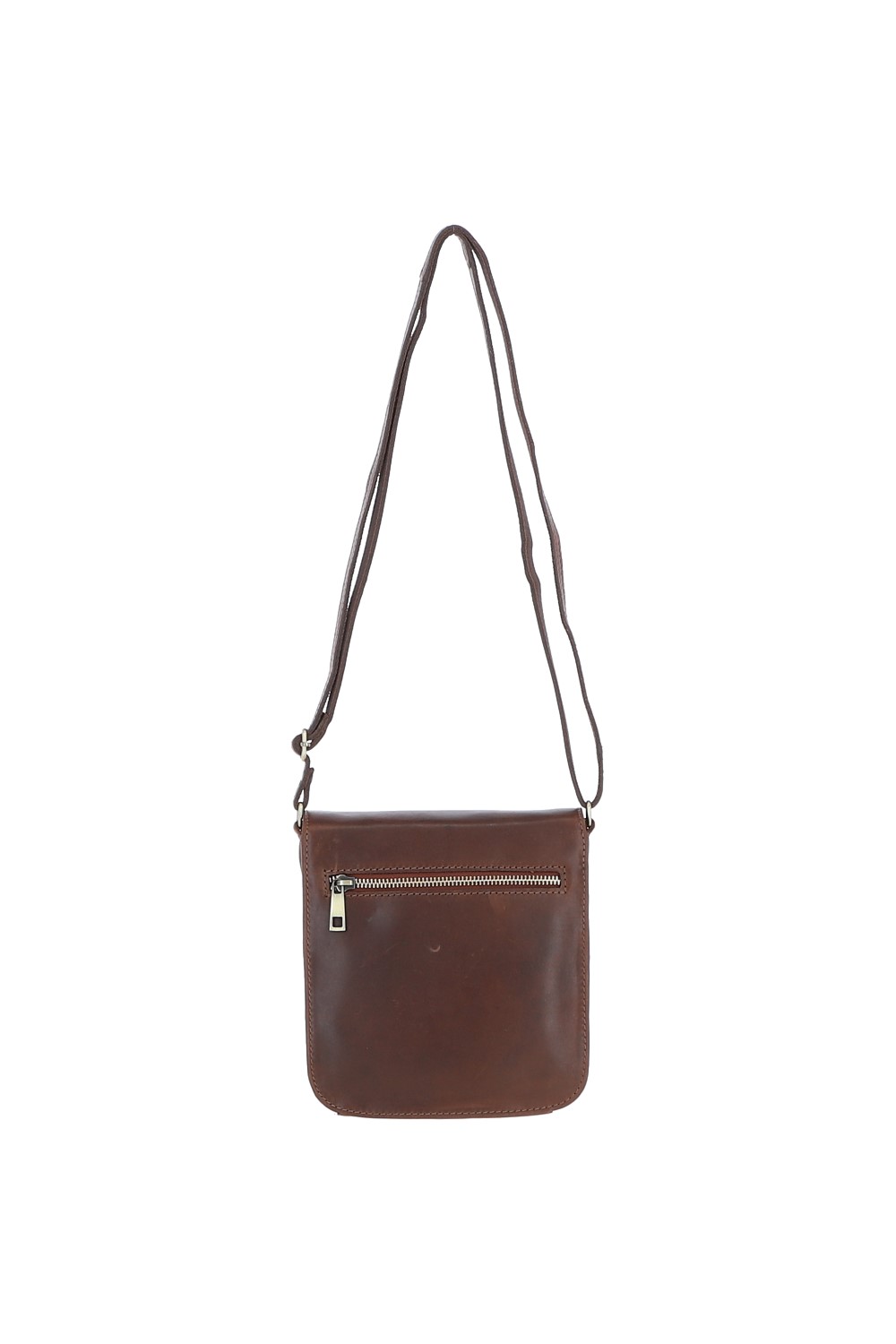 Brown Medium Real Leather Crossbody Bag, Image 4 of 5