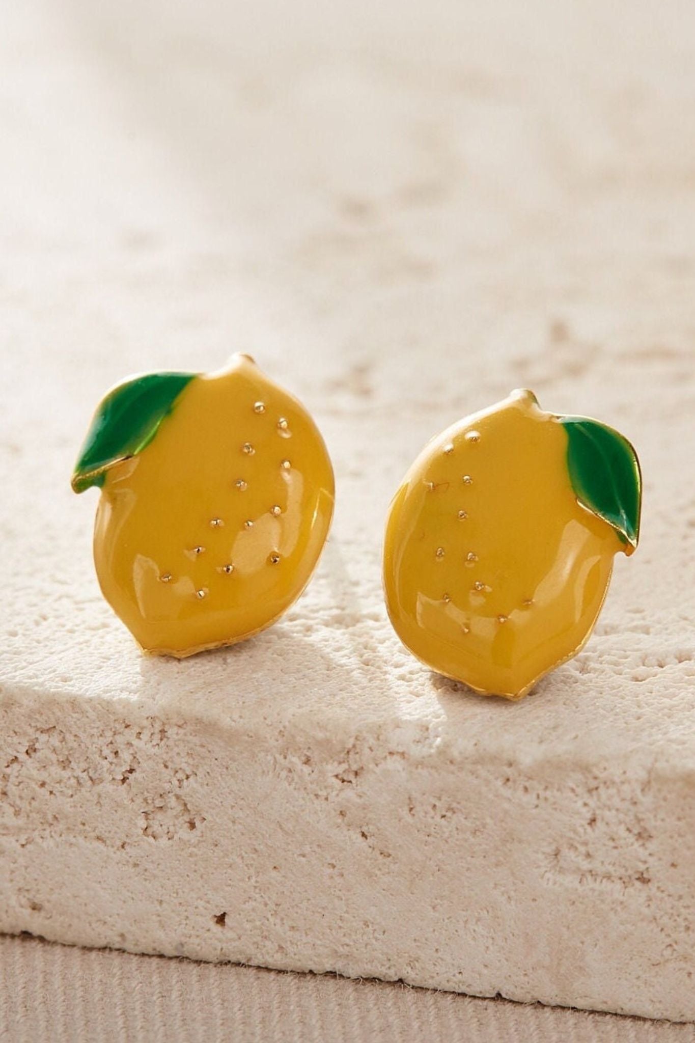 Gold Mia Gioielli Gold Sterling Silver Lemon Fruit Studs, Image 2 of 2