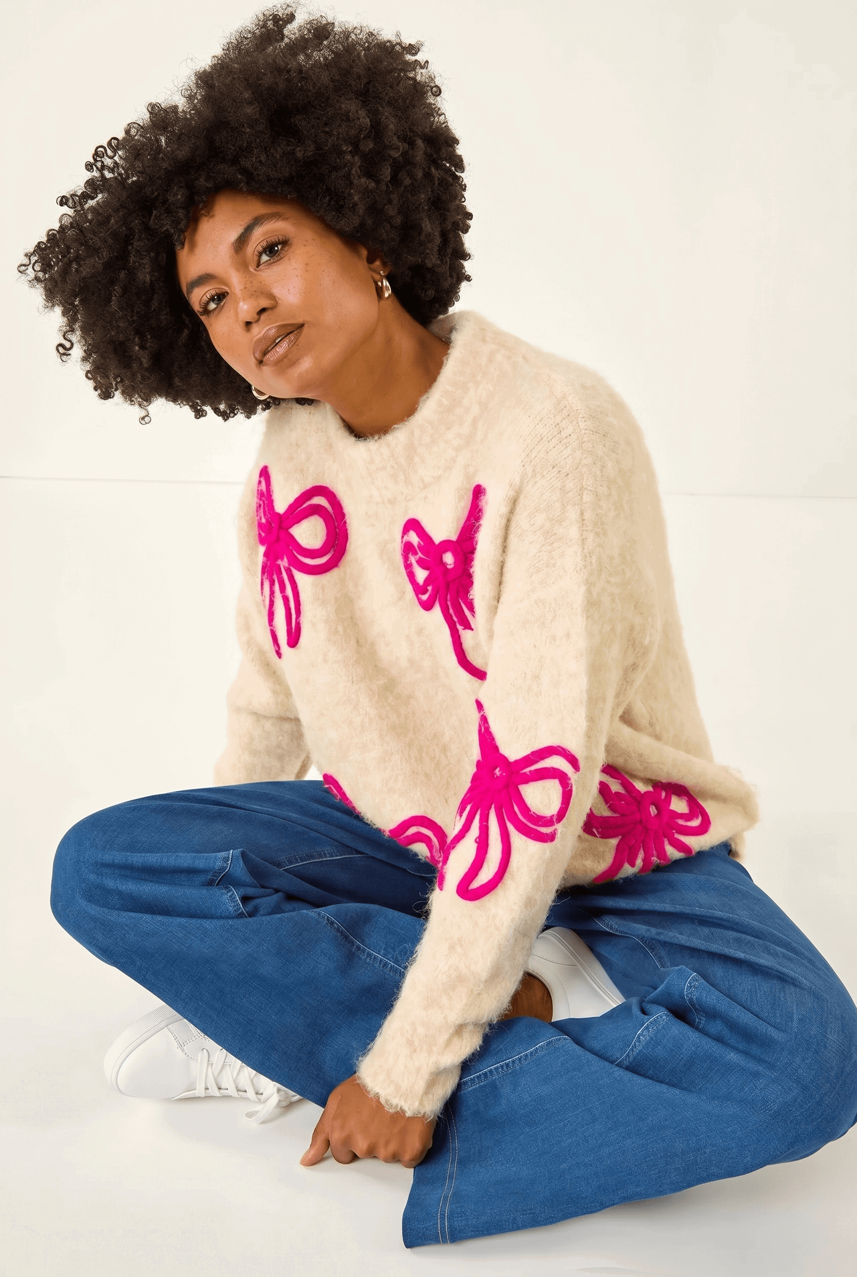 Ivory Soft Bow Knit Jumper, Image 5 of 7