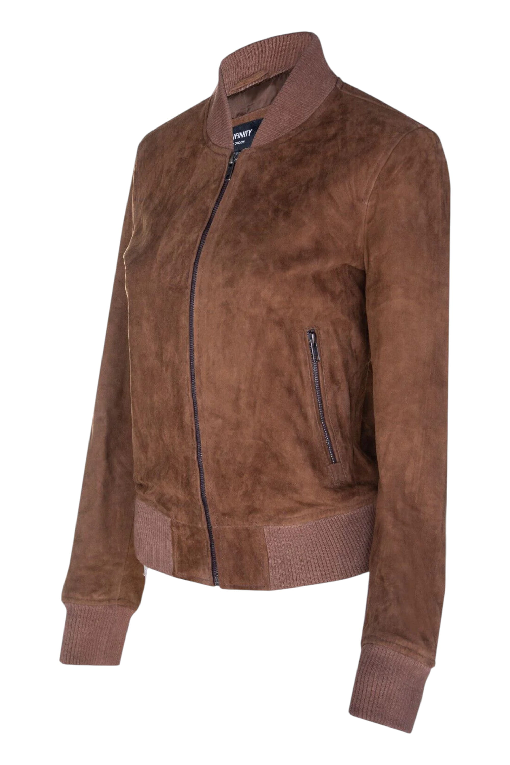 Tan MA-1 Suede Bomber Jacket - Newbury, Image 3 of 5