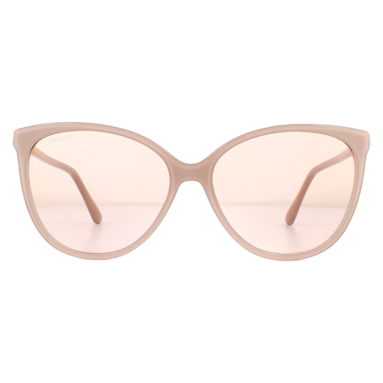 Pink Cat Eye Nude Glitter Gold Mirror Sunglasses, Image 1 of 4