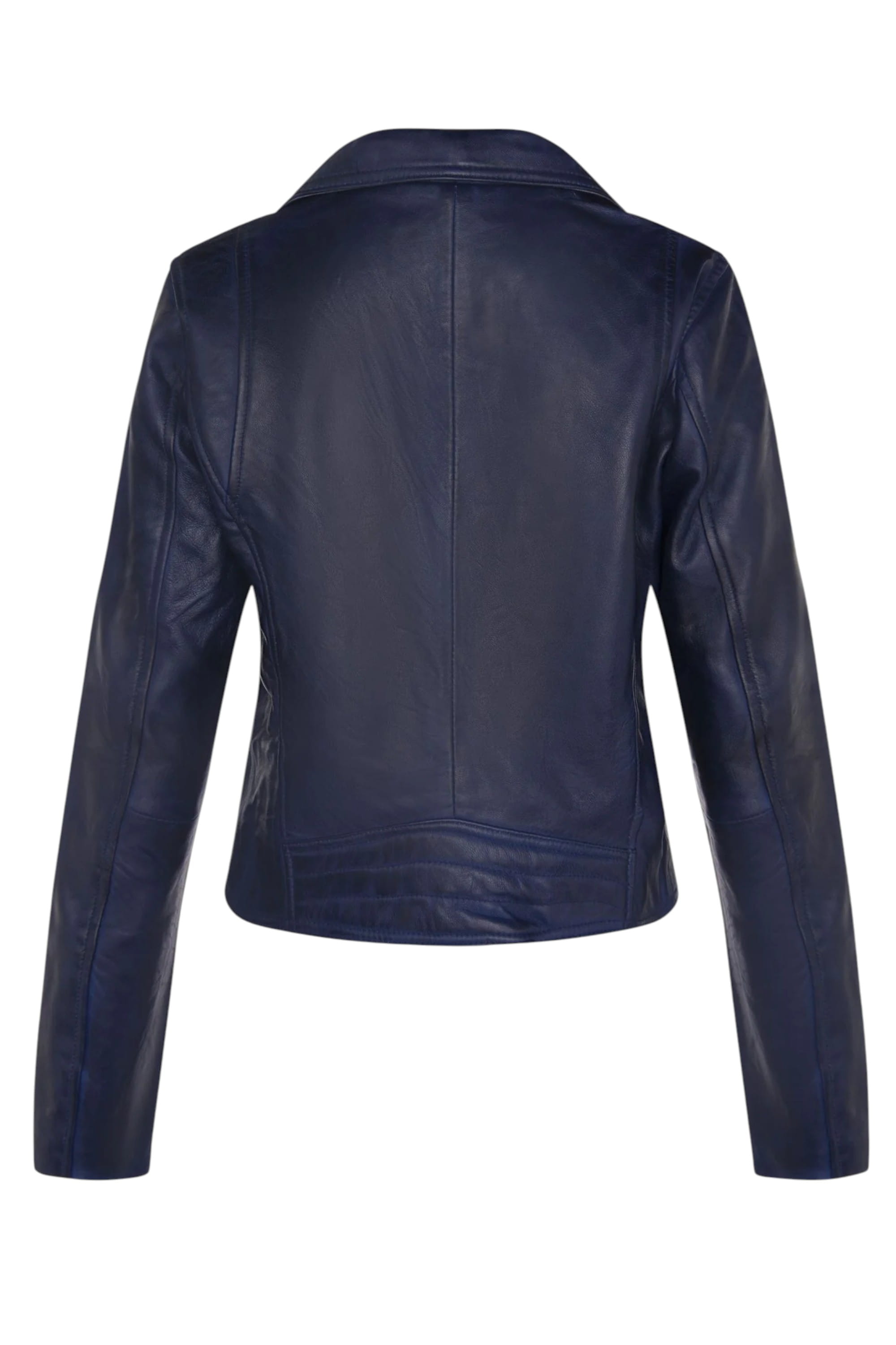 Blue Leather Brando Biker Jacket -Loughton, Image 3 of 4