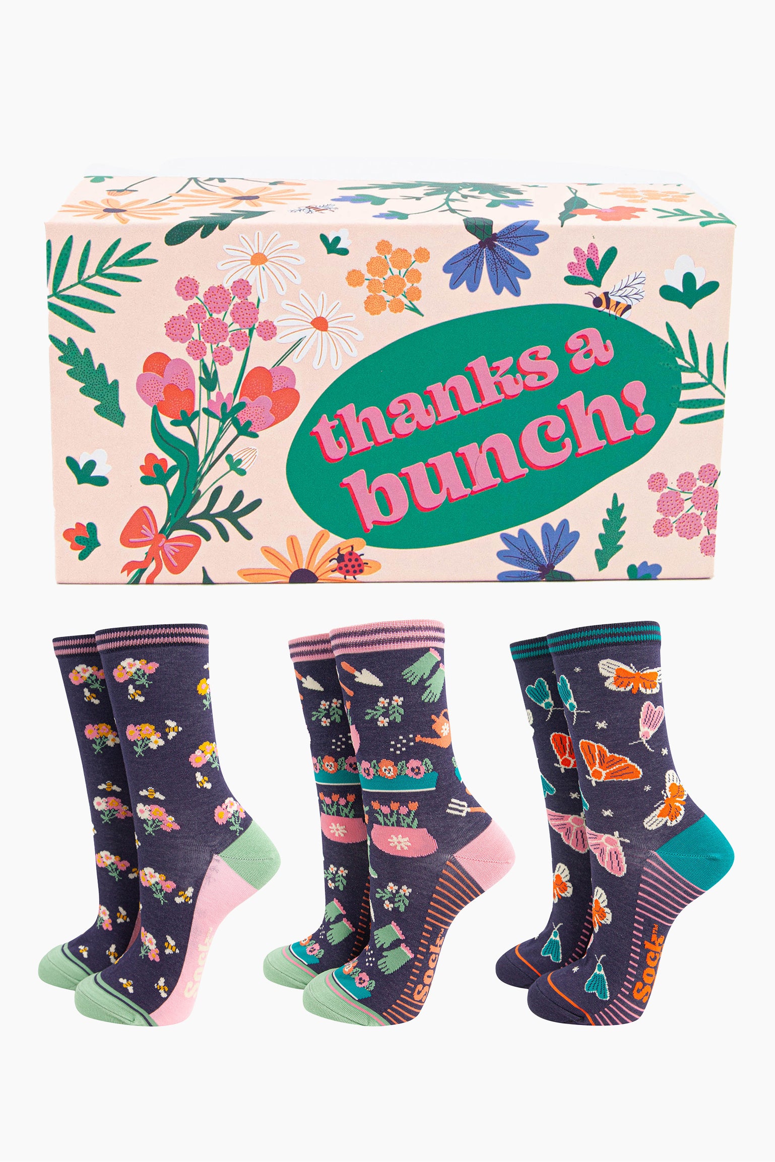 Multi Bamboo Socks Gift Box - Gardening