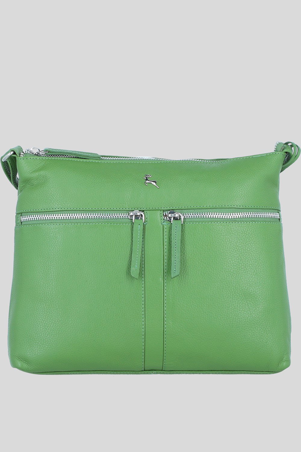 Green 'Mourne' Sleek Real Leather Shoulder Bag, Image 1 of 5