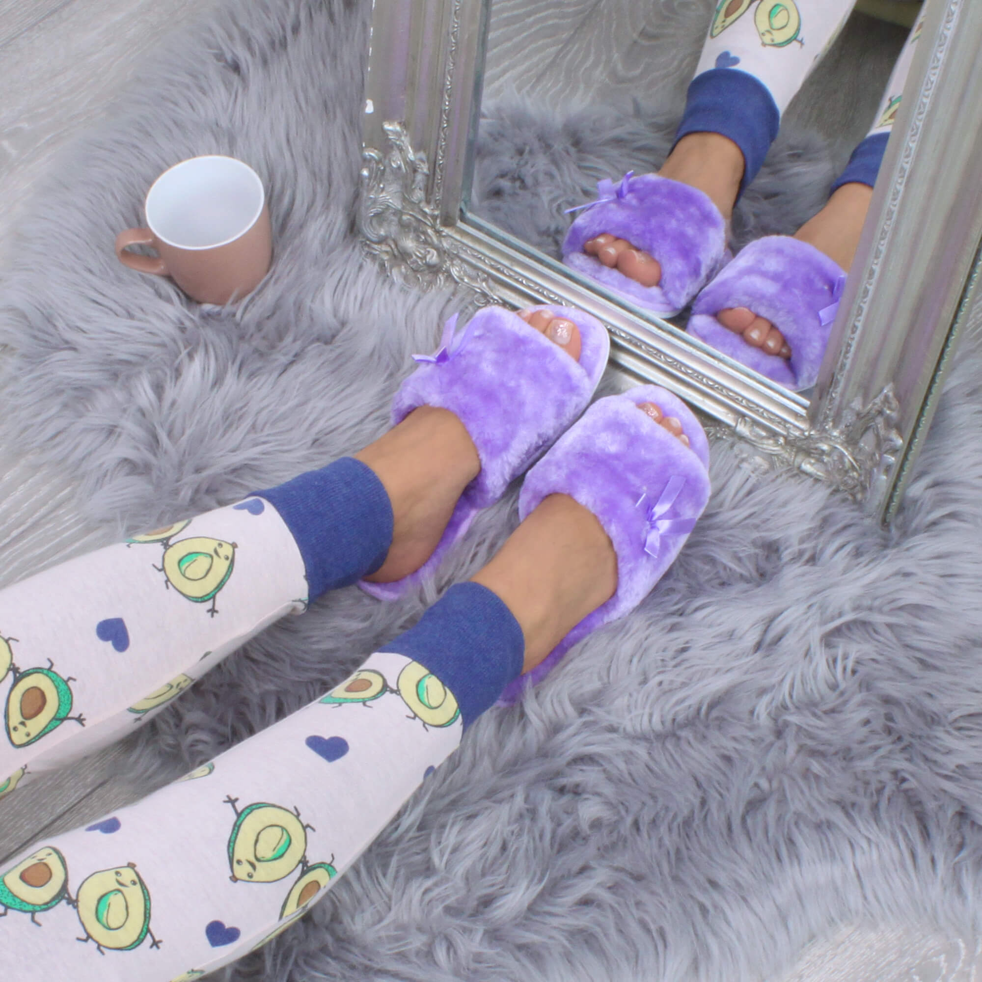 Lilac AJVANI Lilac Peep Toe Sandals Slippers, Image 5 of 6