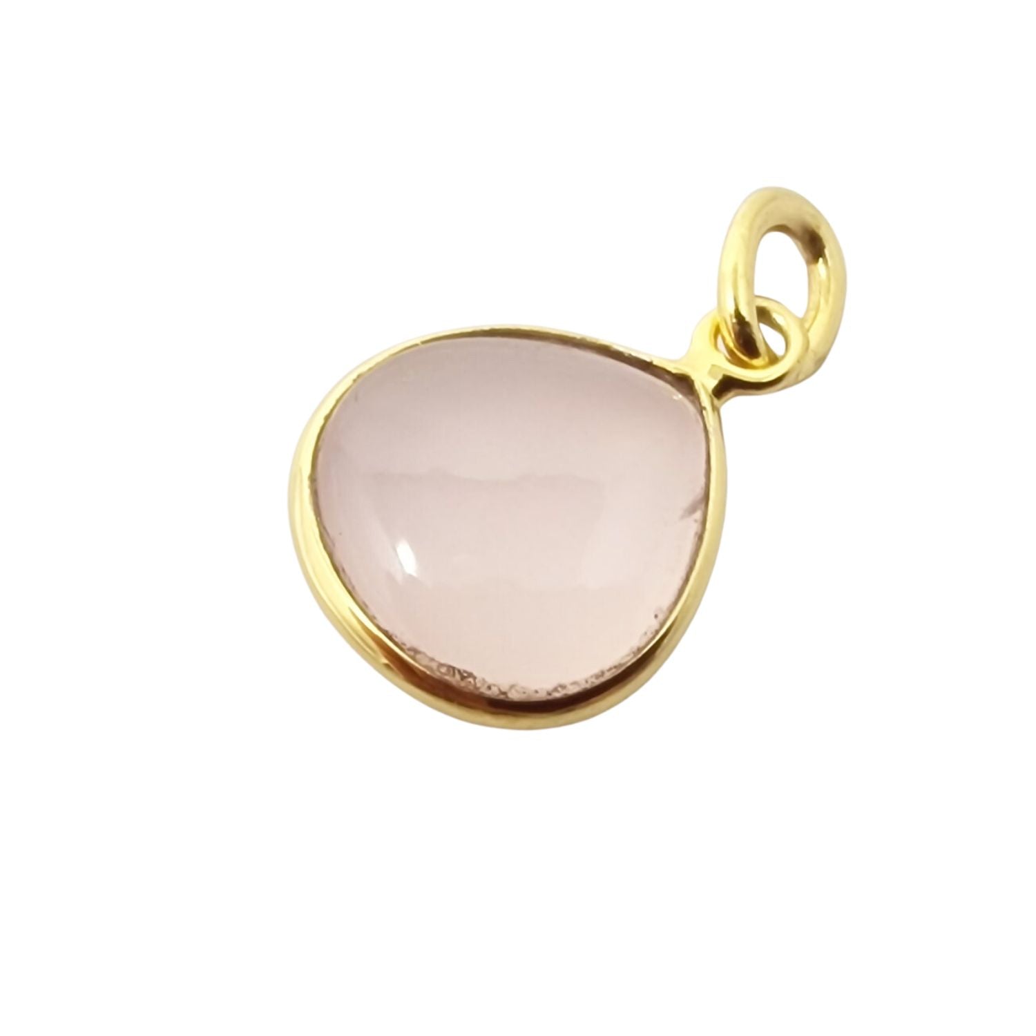 Pink Gold Vermeil Plated Rose Quartz October Birthstone Pendant