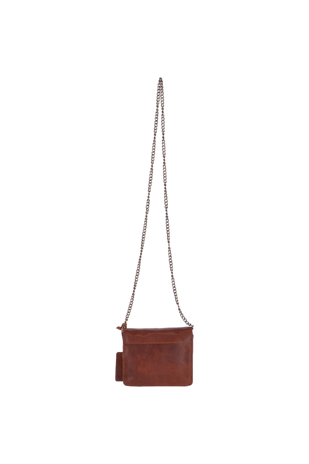 Tan Ashwood Leather Tan Vintage Mini Leather Cross Body Shoulder Bag With Chain Strap, Image 4 of 4