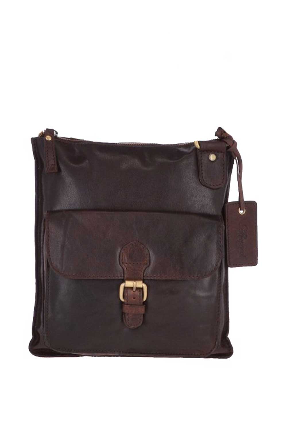 Dark Brown Vintage Small Leather Shoulder Bag, Image 1 of 4
