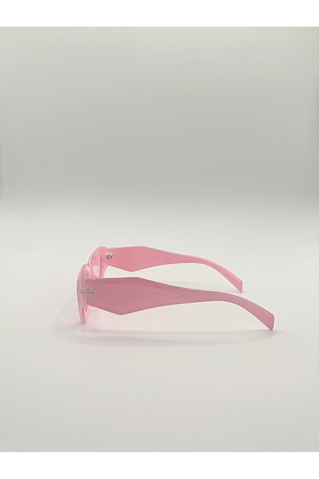 Pink SVNX Pink Angular Cat-Eye Sunglasses in Pink, Image 3 of 3