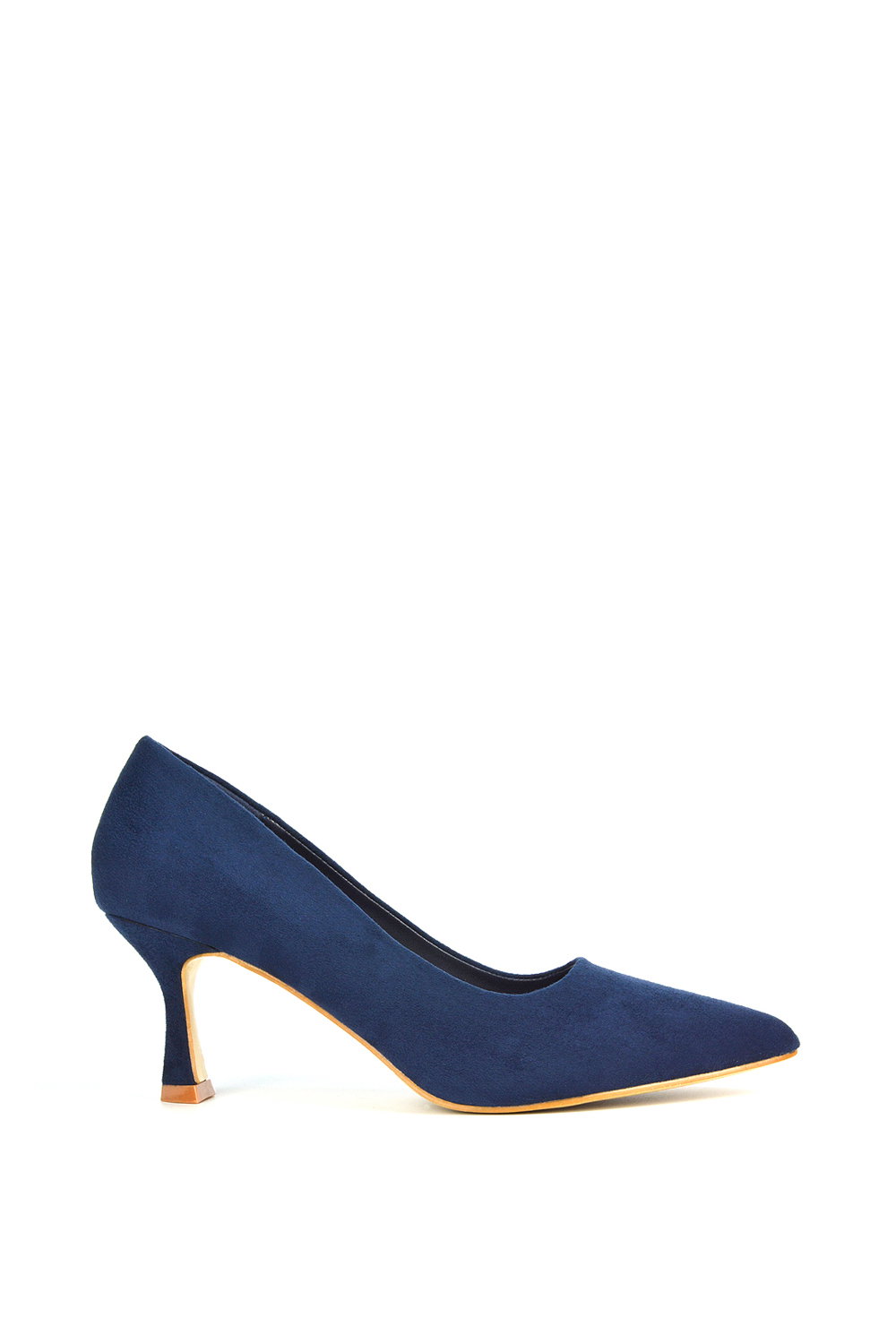 Black 'Lisa' Mid Stiletto Court Shoe Heels With A Pointed Toe