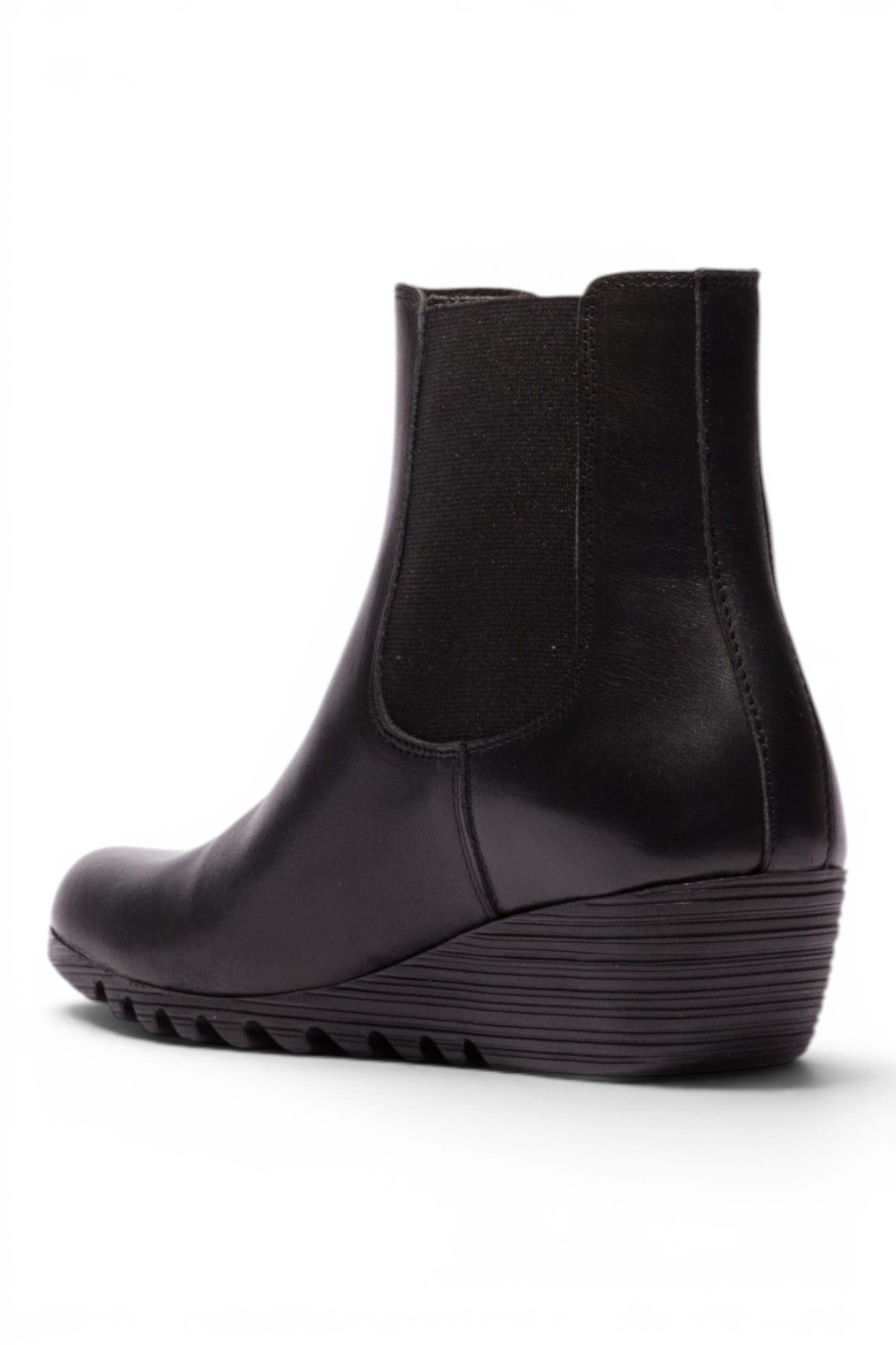Black Womens Leather heel Chelsea Boot-ORFU496, Image 4 of 5