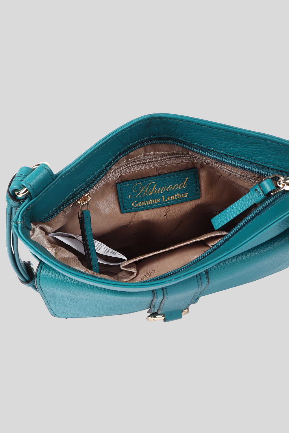 Teal 'Heaven' Real Leather Cross Body Bag, Image 4 of 4
