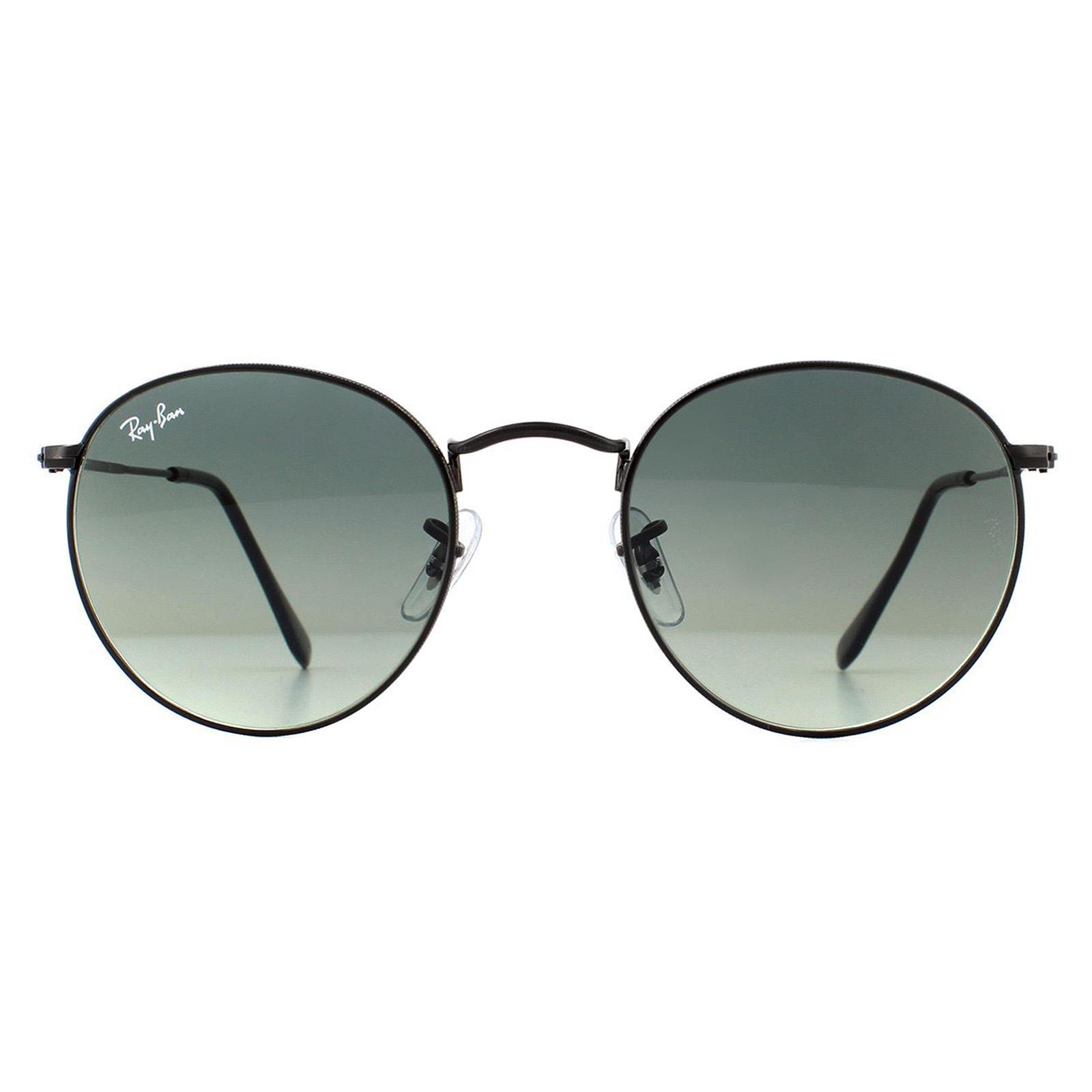Black Ray-Ban Black Round Black Grey Gradient Sunglasses, Image 1 of 6