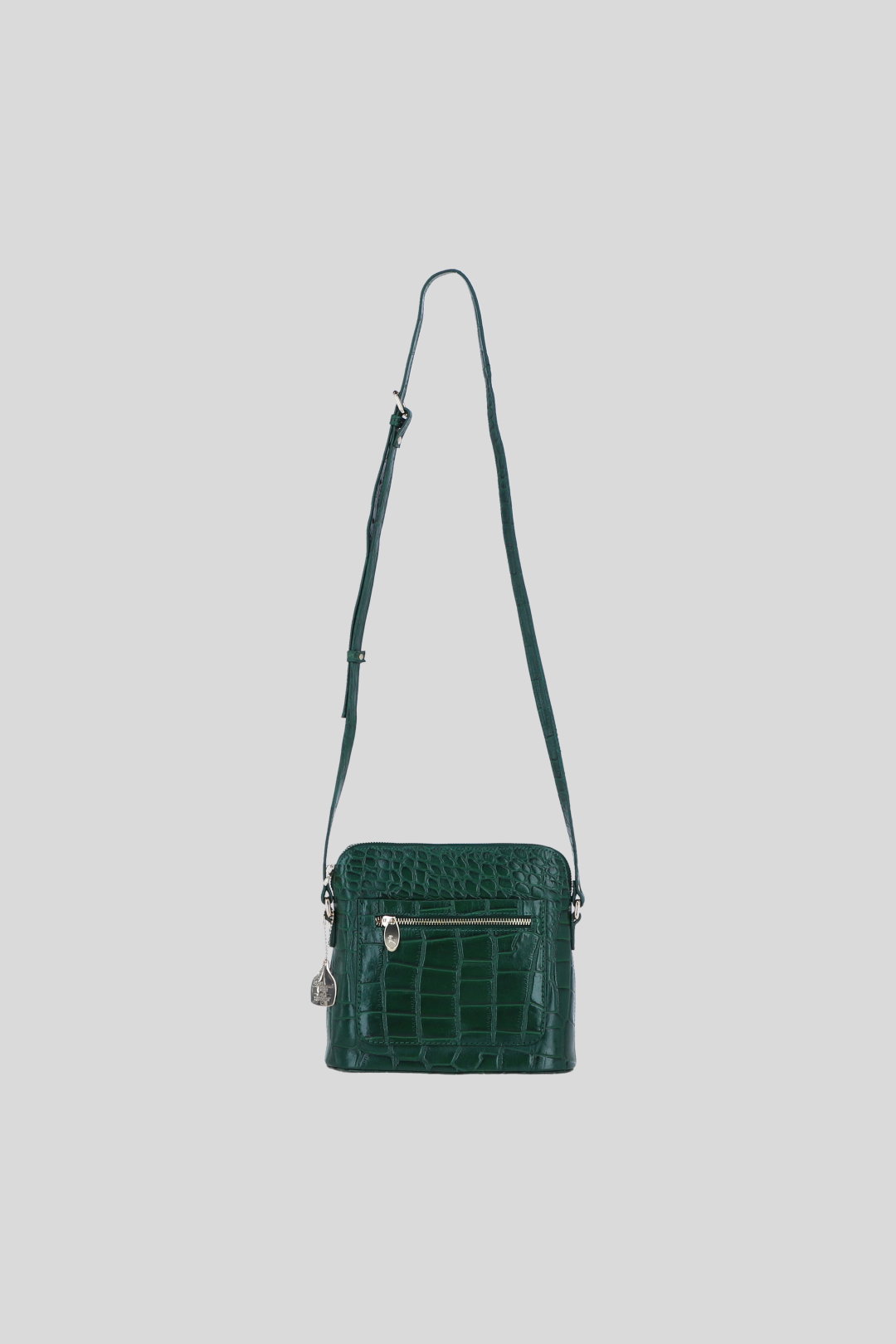 Green Genuine Leather Crossbody Bag with Adjustable Strap, Image 2 of 5