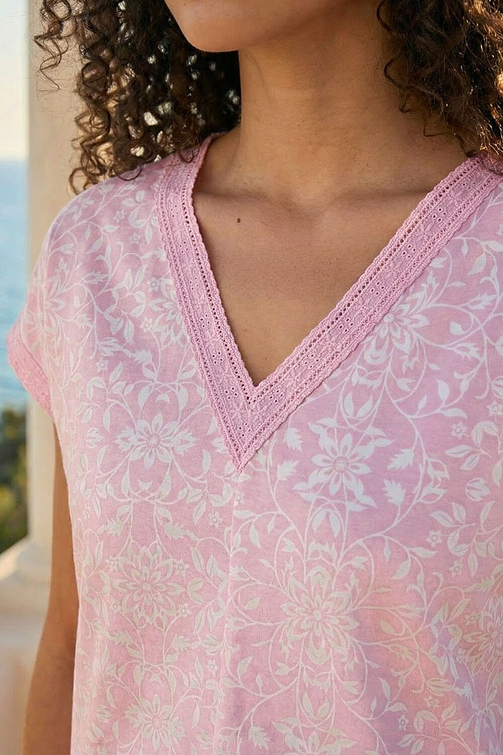 PINK Petite V-Neck Stretch Top, Image 5 of 4