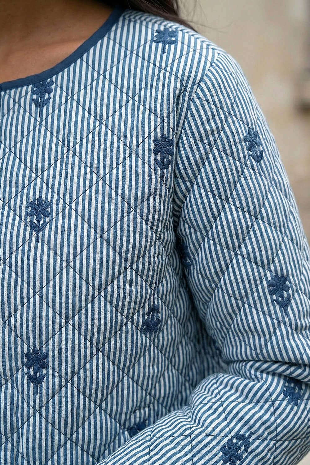 Navy Petite Quilted Padded Jacket, Image 5 of 4