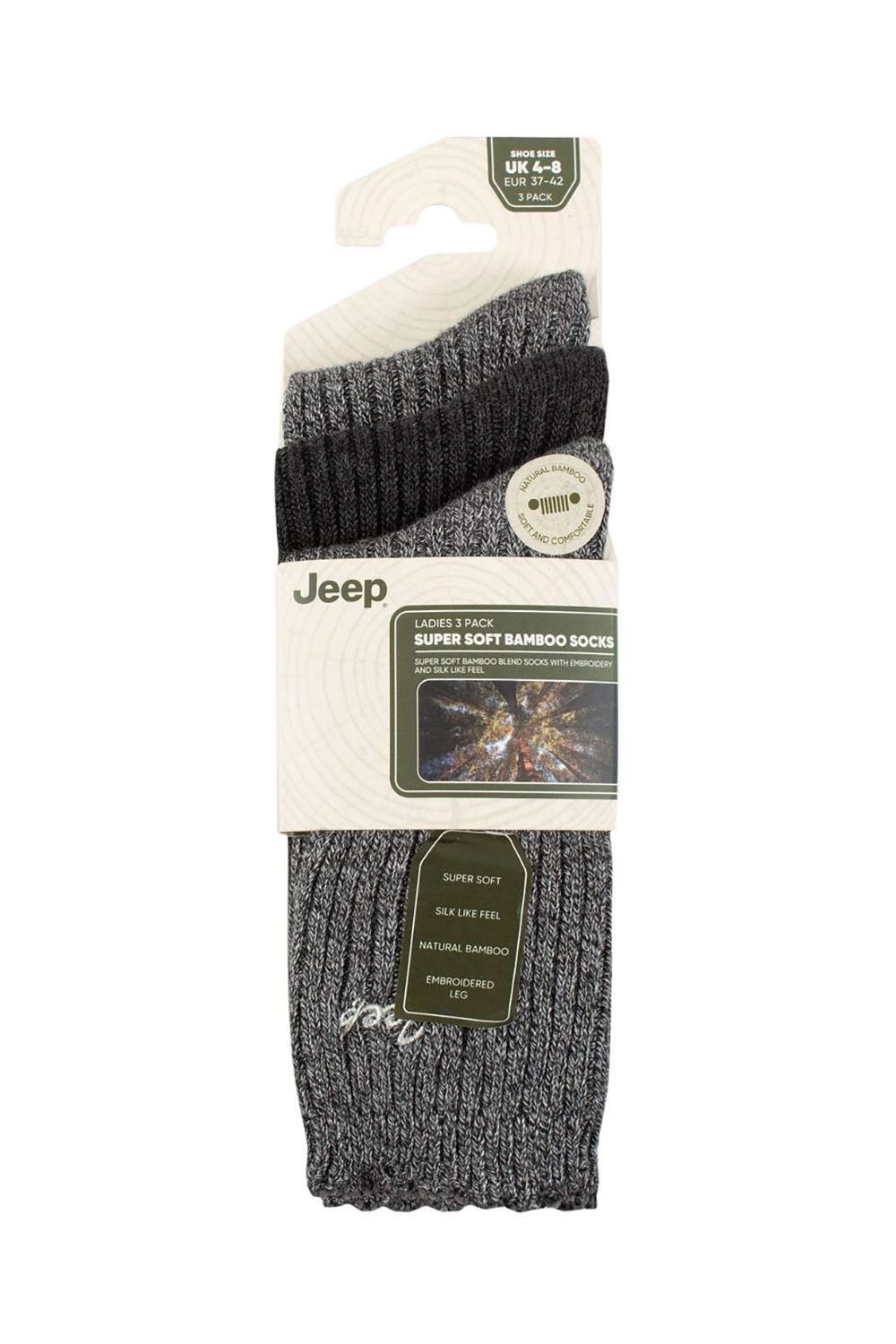 Black 3 Pack Super Soft Bamboo Socks, Image 2 of 3