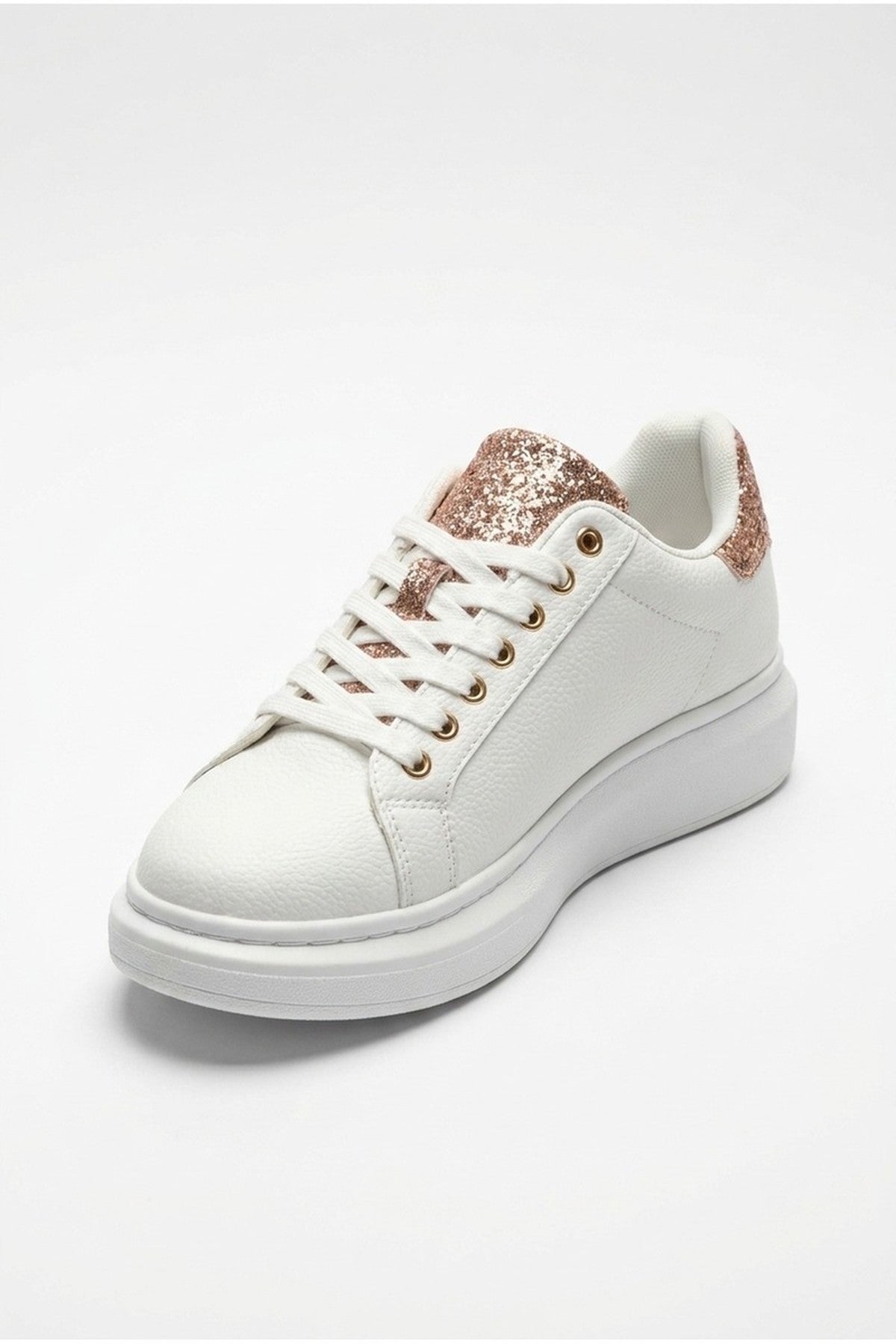 Gold iKrush Gold Sophie Womens Classic Platform Trainers, Image 3 of 3