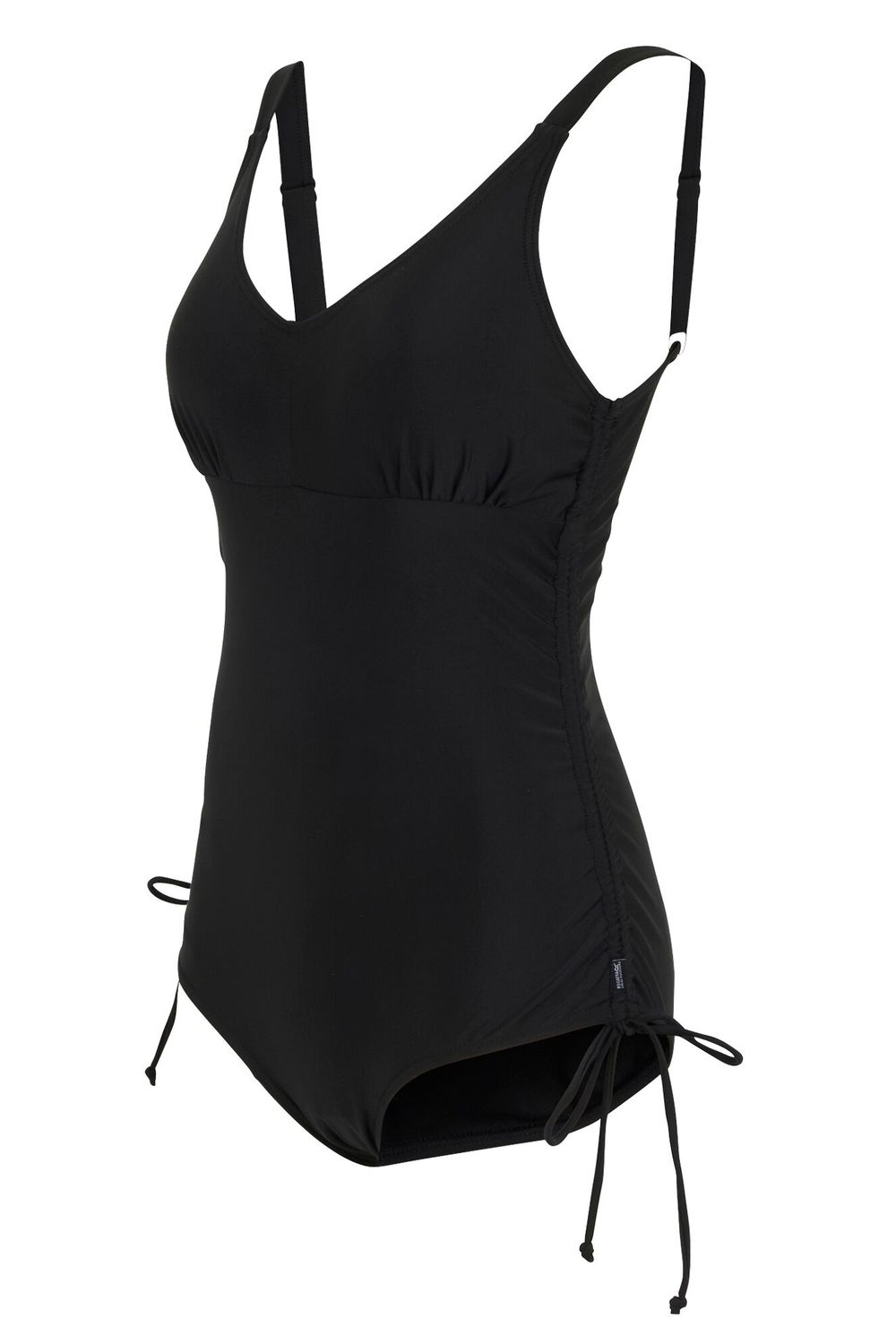 Black Alinae Plain One Piece Swimsuit, Image 3 of 4