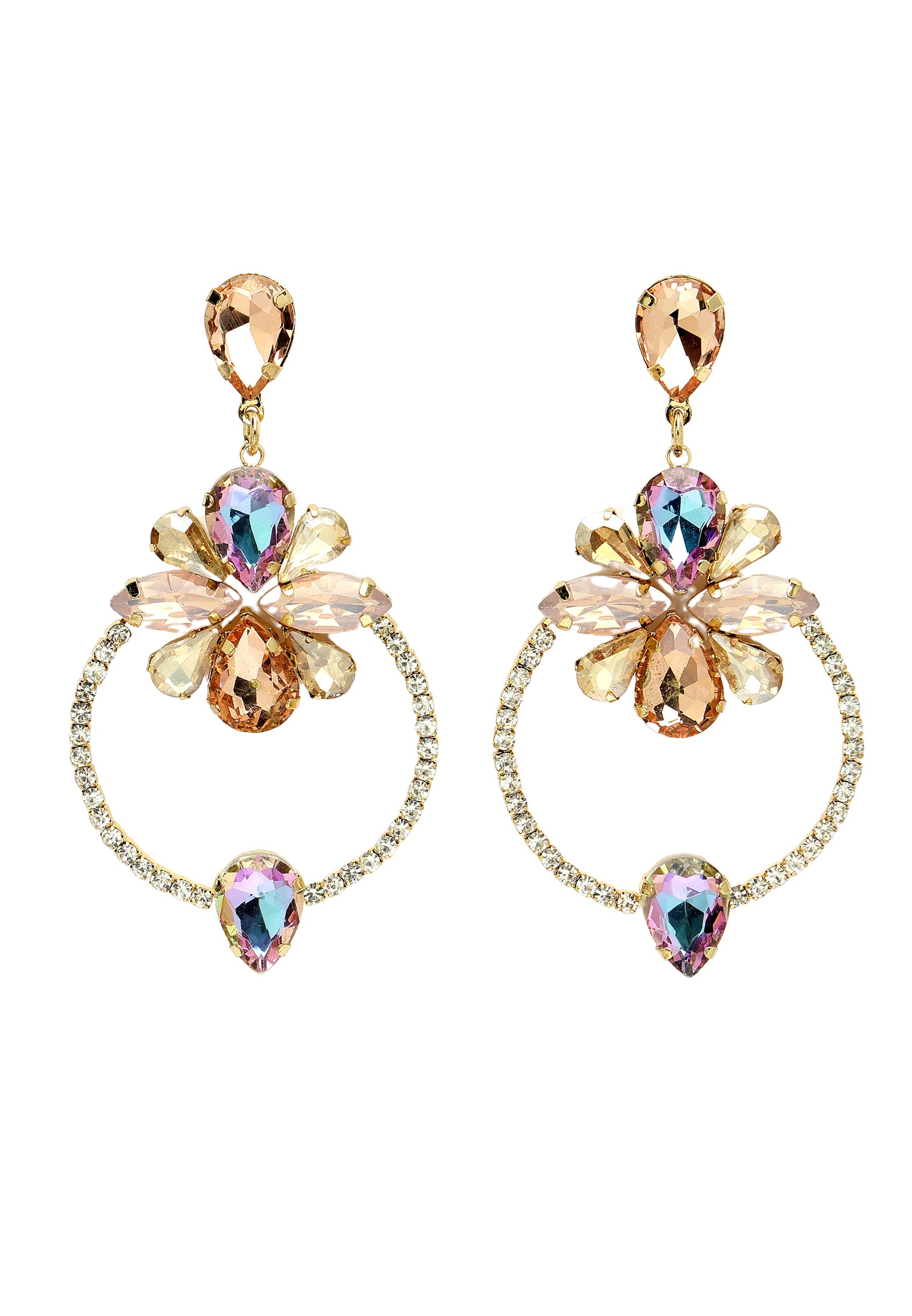 Green Diva Collection Delicate Floral Drop Earrings