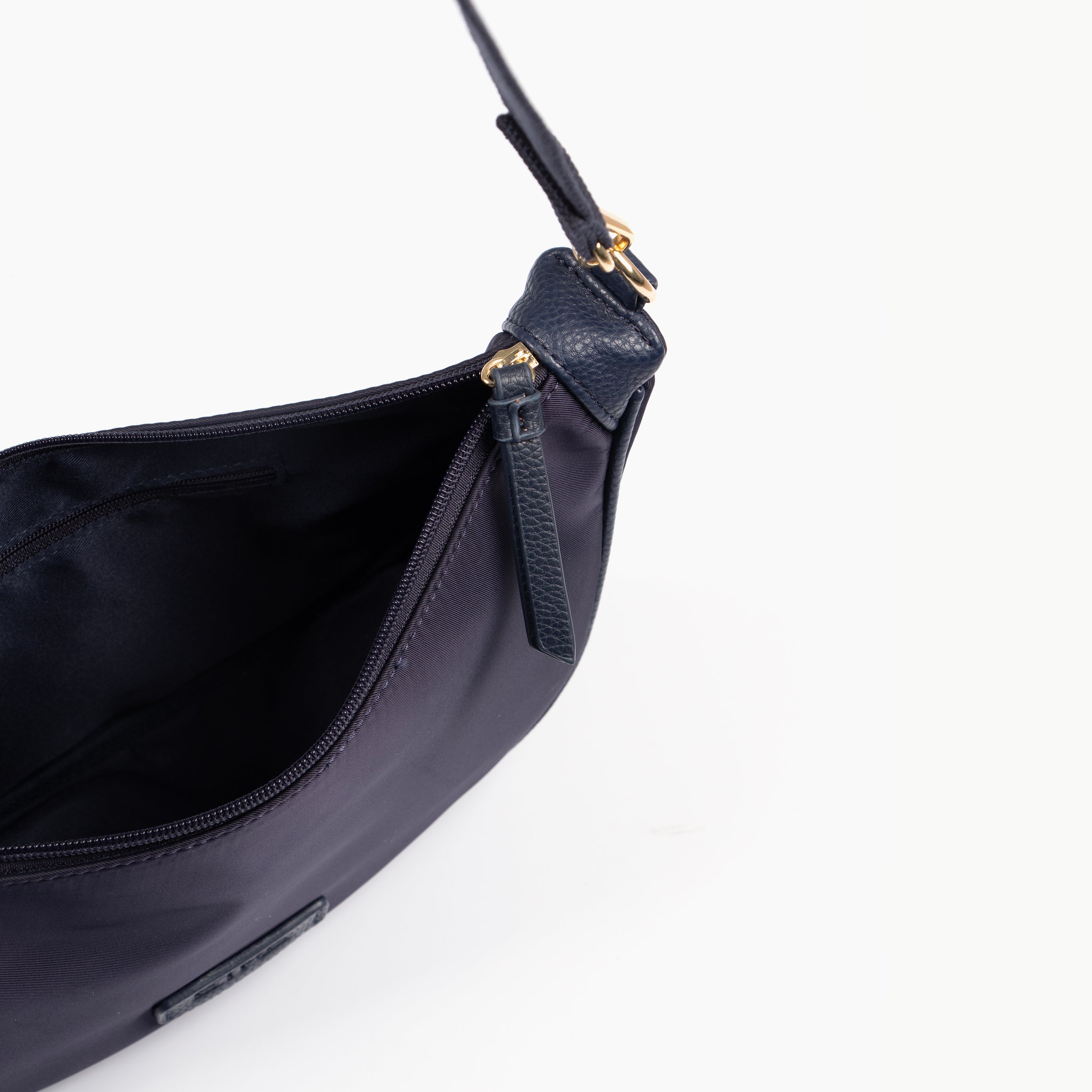 Navy Blue Etre Navy Blue Plain Half Moon Crossbody Bag, Image 3 of 5