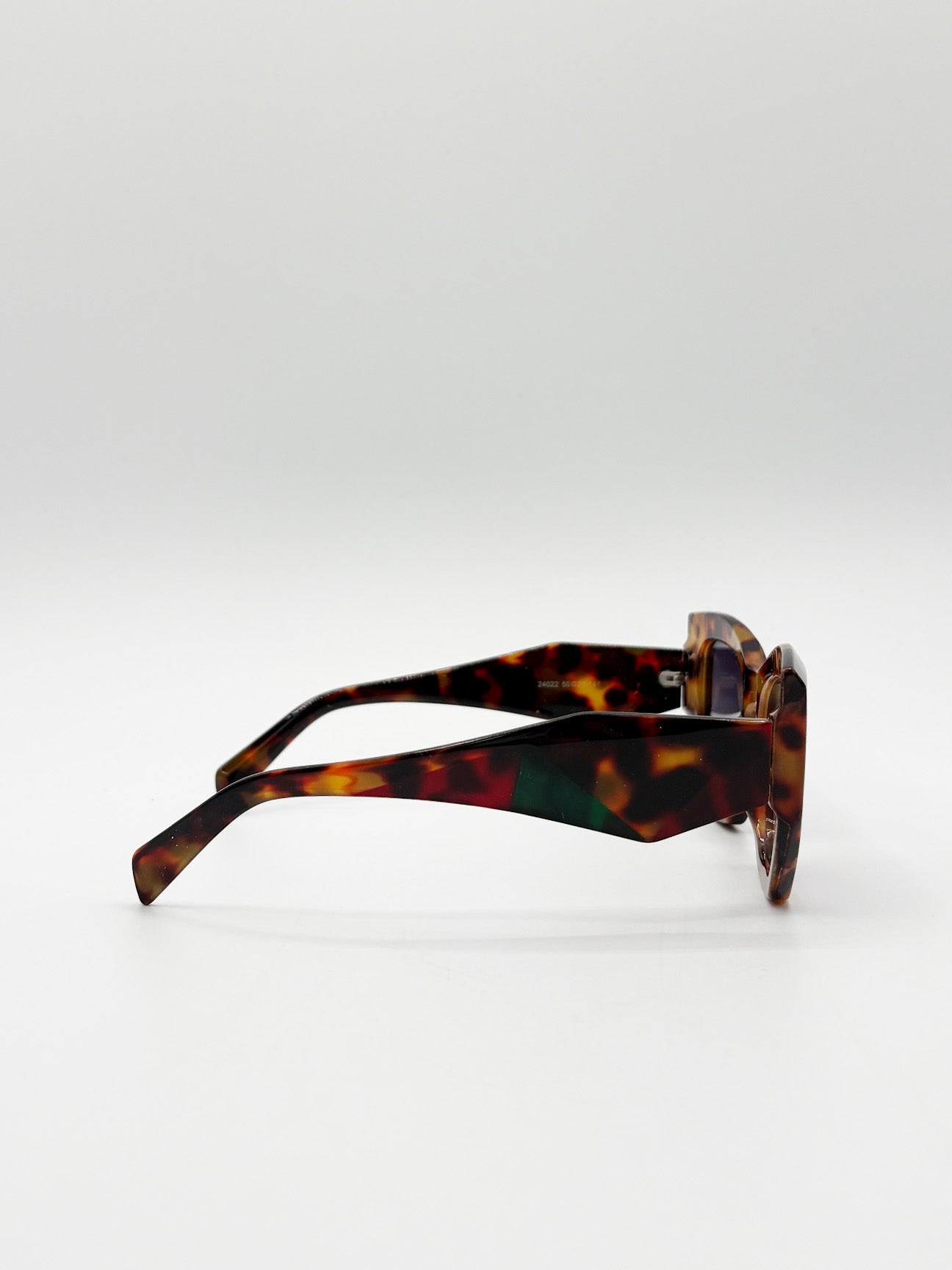 Brown Square Cat-Eye Sunglasses in Tortoiseshell, Image 3 of 4