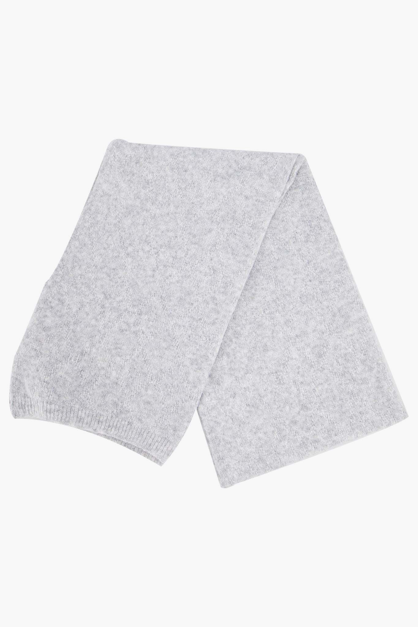 Light Grey Plain Wool Blend Winter Scarf, Image 3 of 4