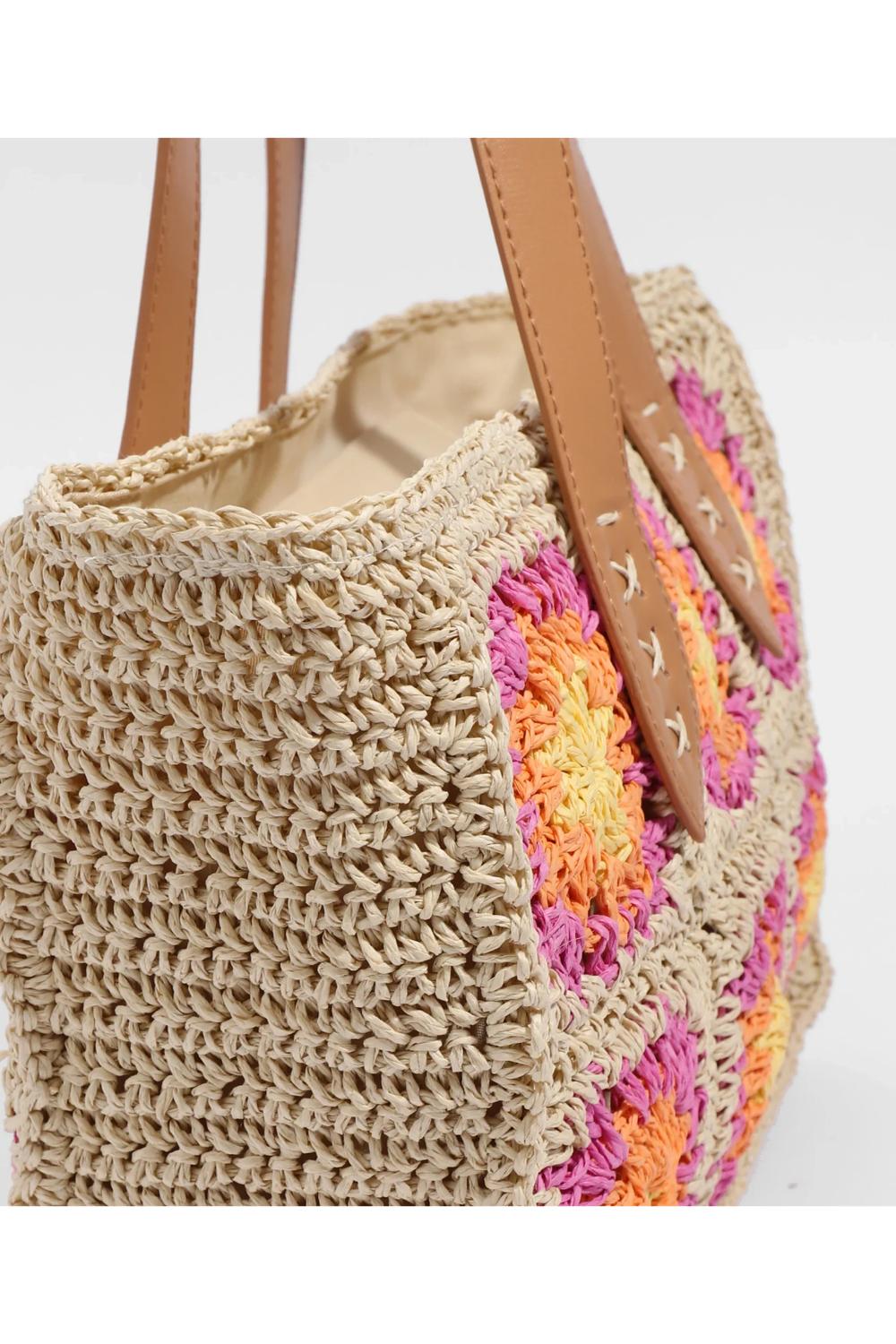 Multi Pia Rossini Multi Aurora - Straw Tote Bag, Image 4 of 5
