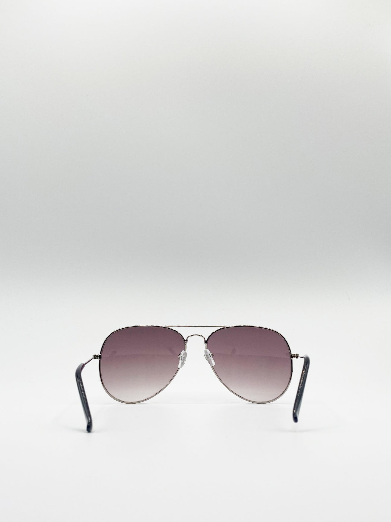 Silver Classic Aviator Metal Frame Sunglasses, Image 4 of 4