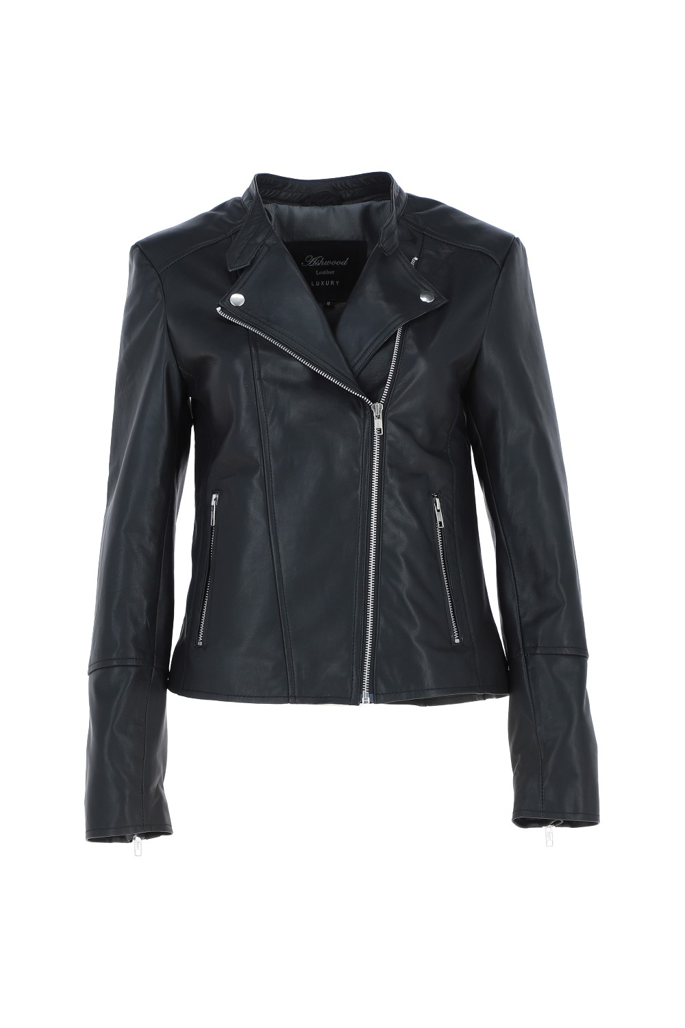 Black Ashwood Leather Black 'Vento' Real Leather Biker Jacket, Image 2 of 5