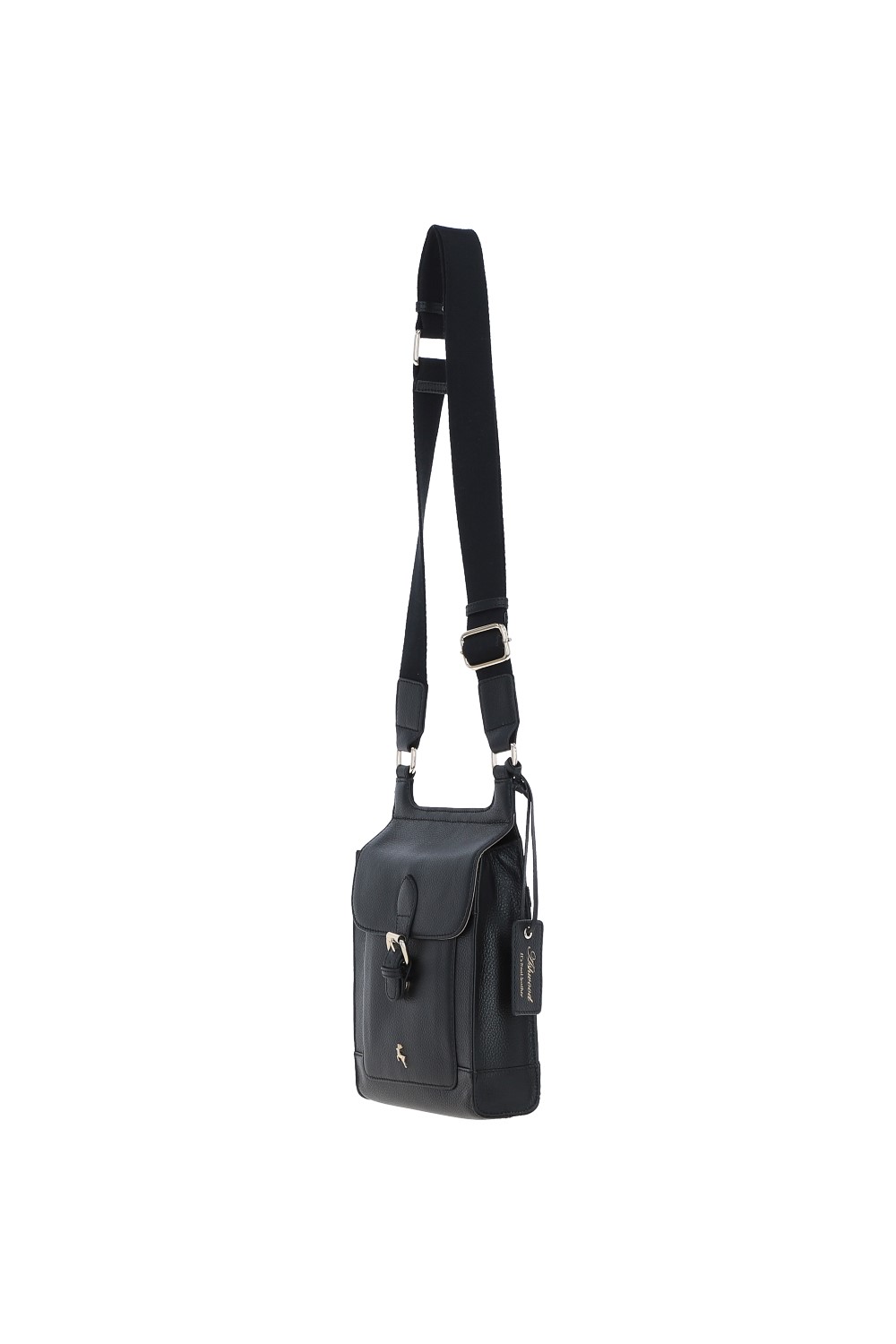 Black 'Eclisse Cuoio' Real Leather Crossbody Bag, Image 3 of 4