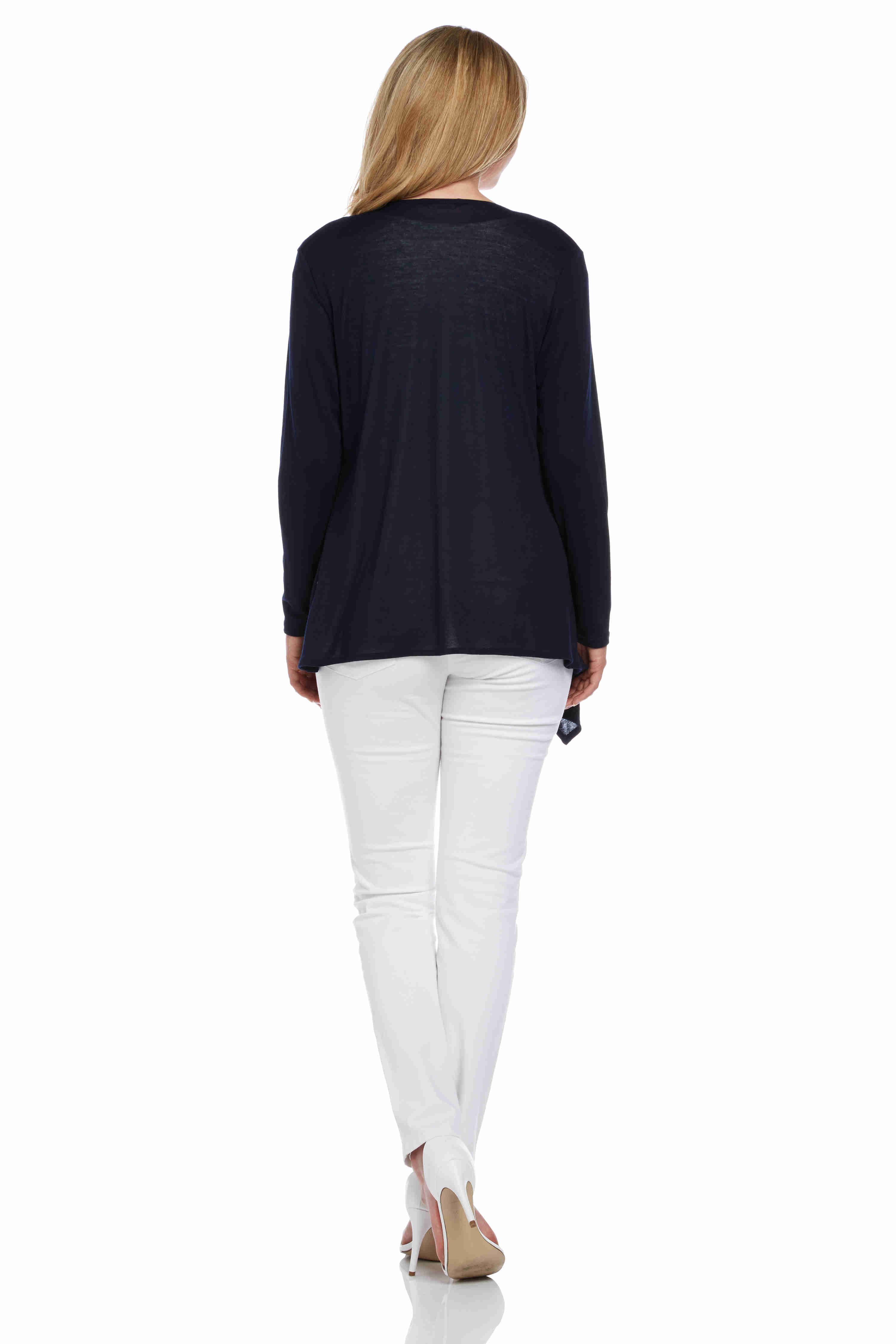 Navy Edge To Edge Cardigan, Image 4 of 5