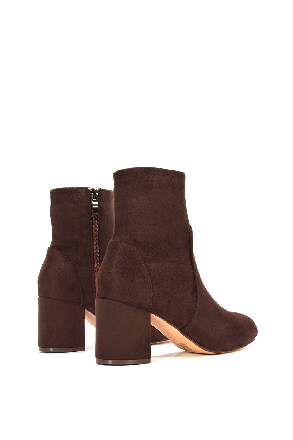 Brown XY LONDON Brown 'Rogue' Mid Block Heeled Ankle Booties, Image 4 of 6