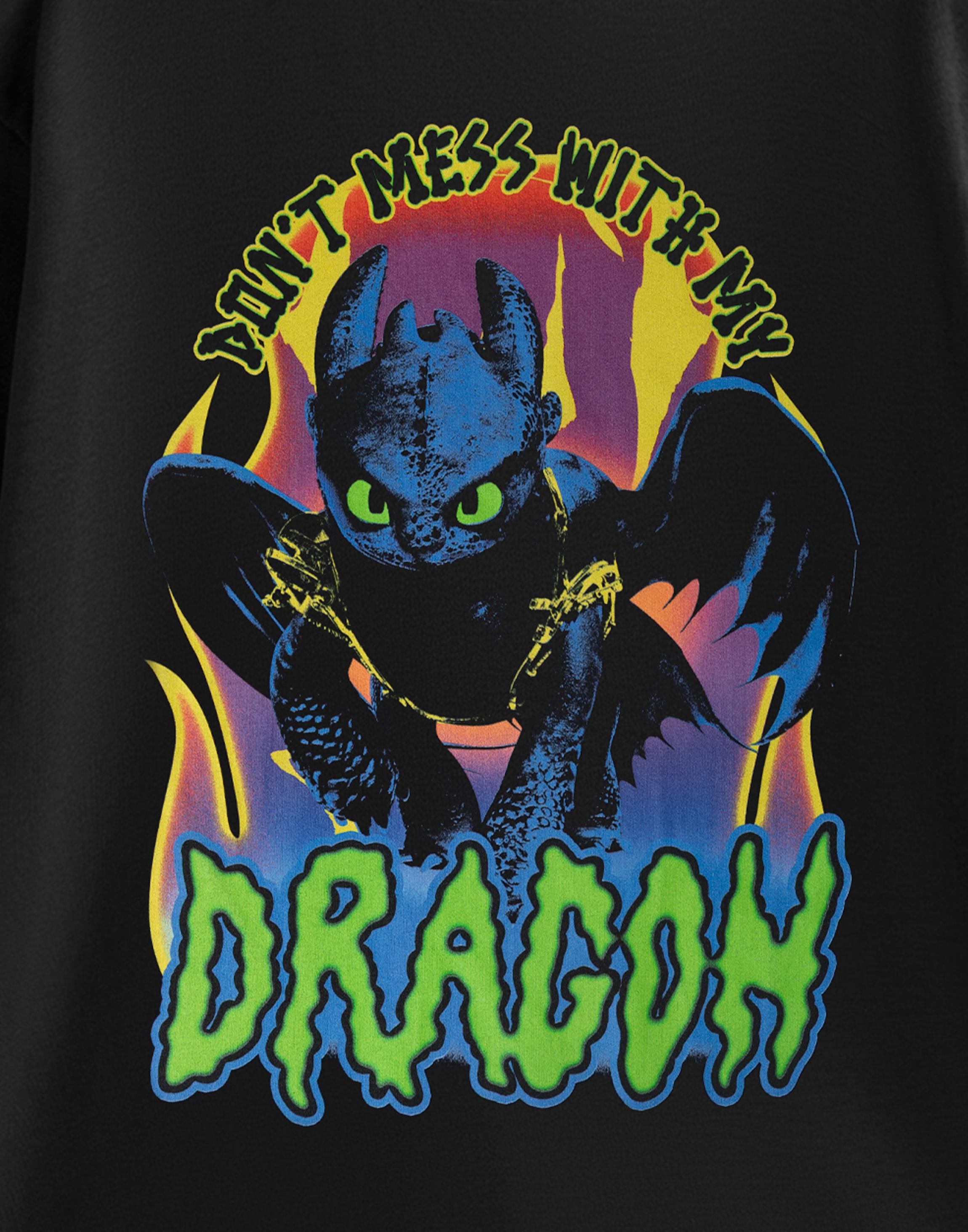 Black How to Train Your Dragon Don't Mess T-Shirt, Image 6 of 6