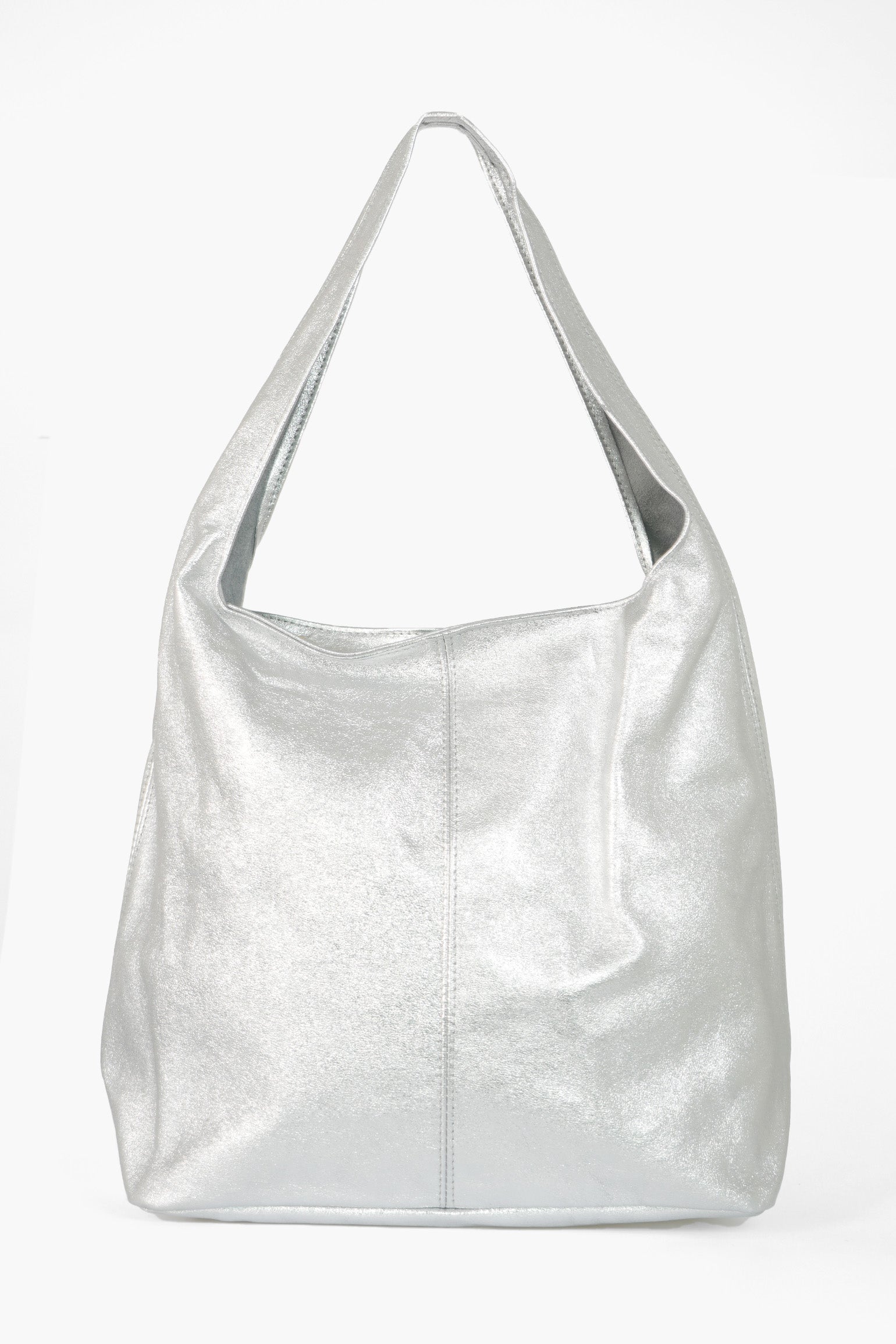 Metallic Metallic Italian Leather Shoulder Bag