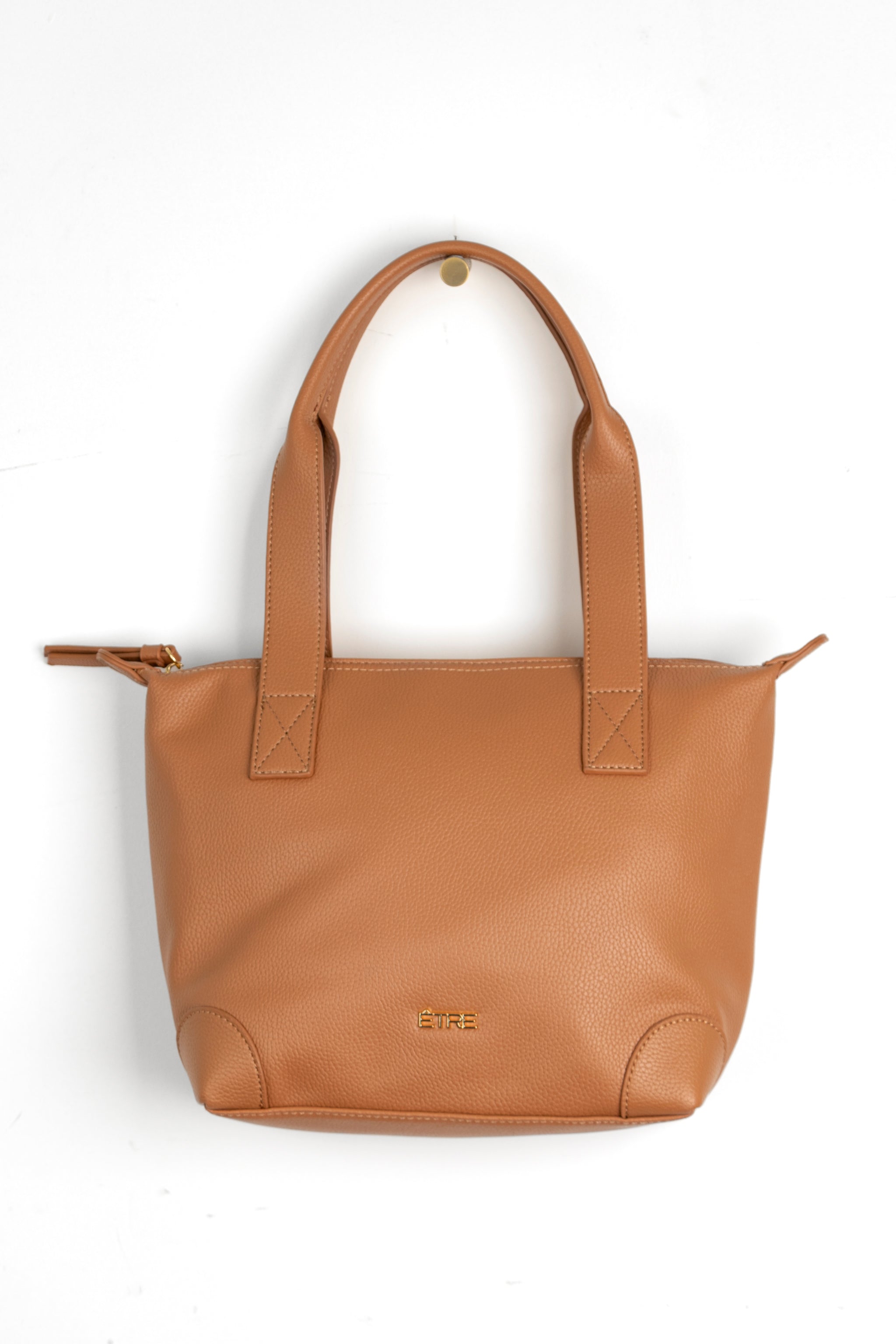 Tan Etre Tan Medium Faux Leather Tote Bag, Image 2 of 3