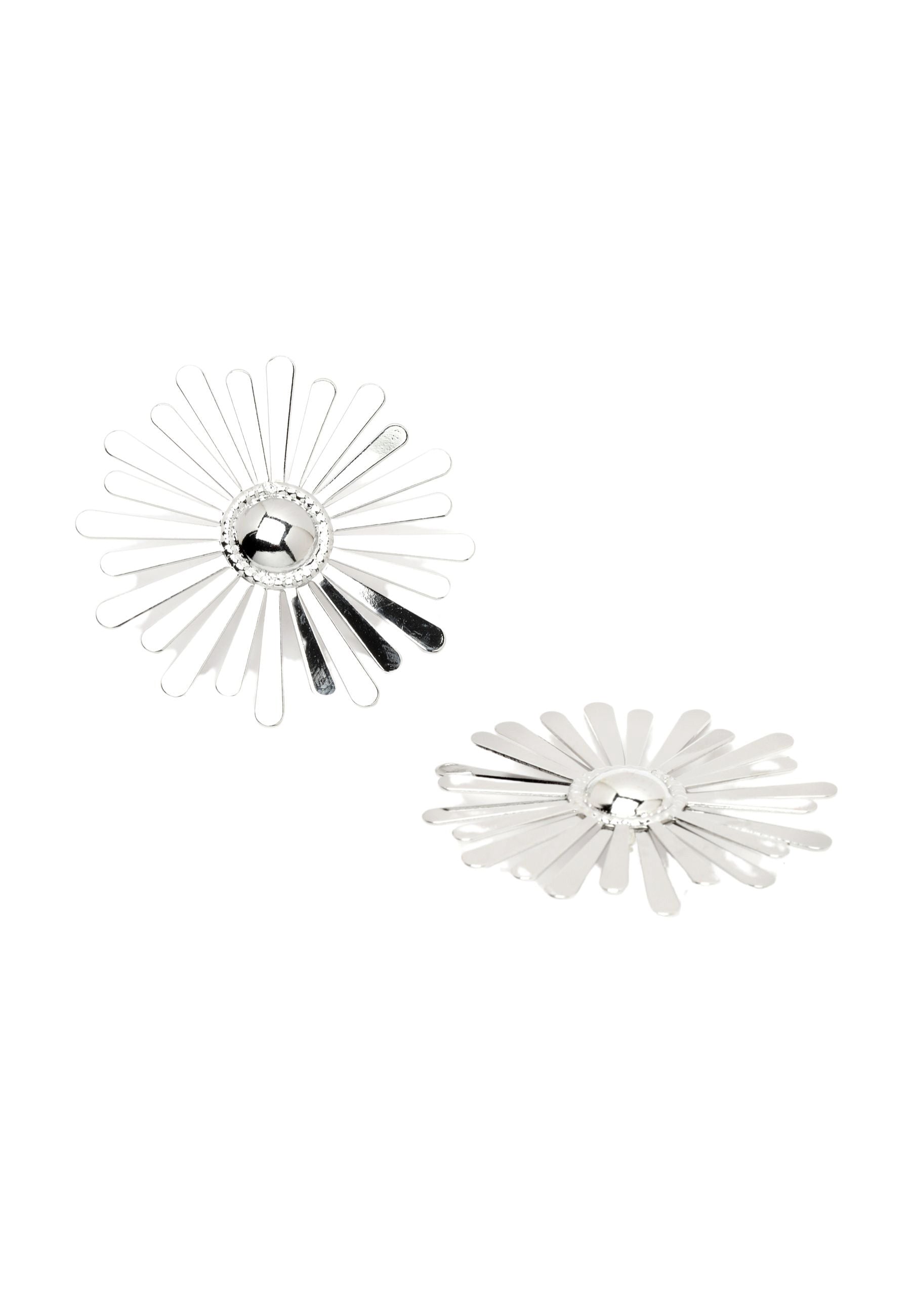 Silver Floral Earrings, Image 3 of 5