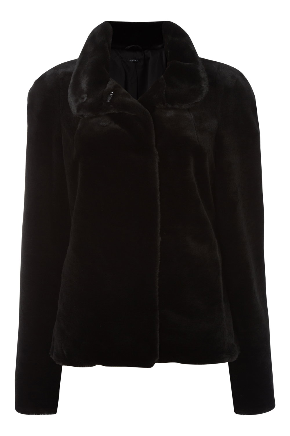 Black Short Faux Fur Jacket, Image 5 of 4