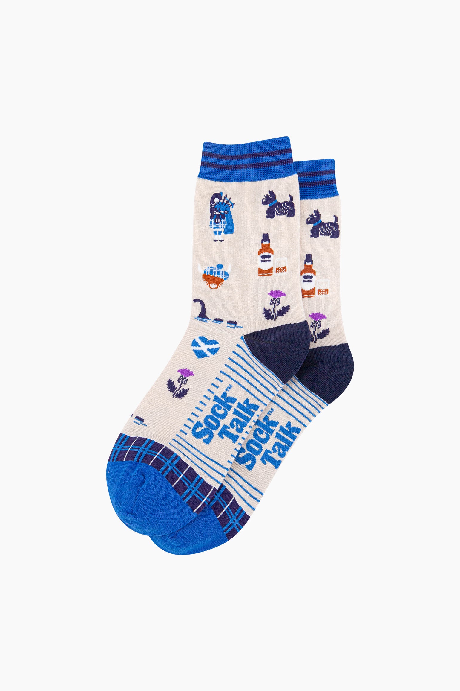 Cream Scotland Landmarks Bamboo Socks in Cream, Image 3 of 4