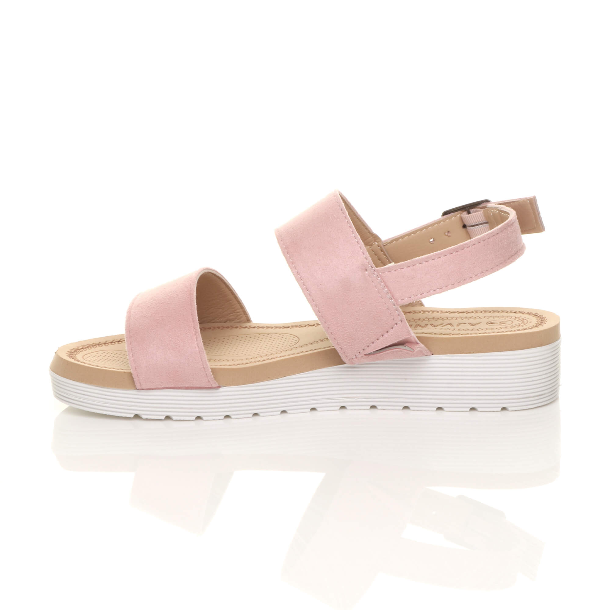 Light Pink AJVANI Light Pink Flatform Strappy Slingback Sandals, Image 3 of 6