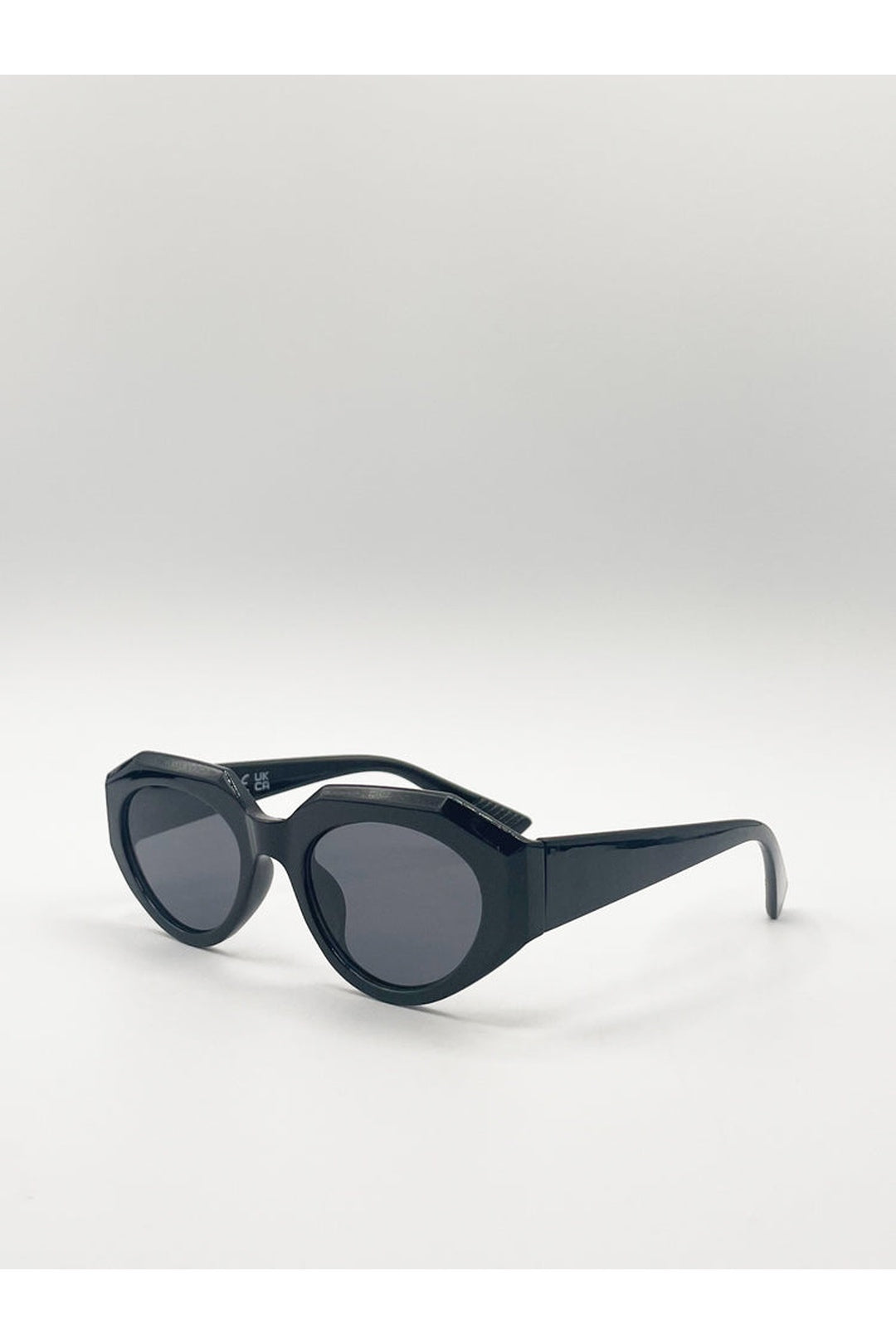 Black Angular Cat-Eye Sunglasses, Image 3 of 7