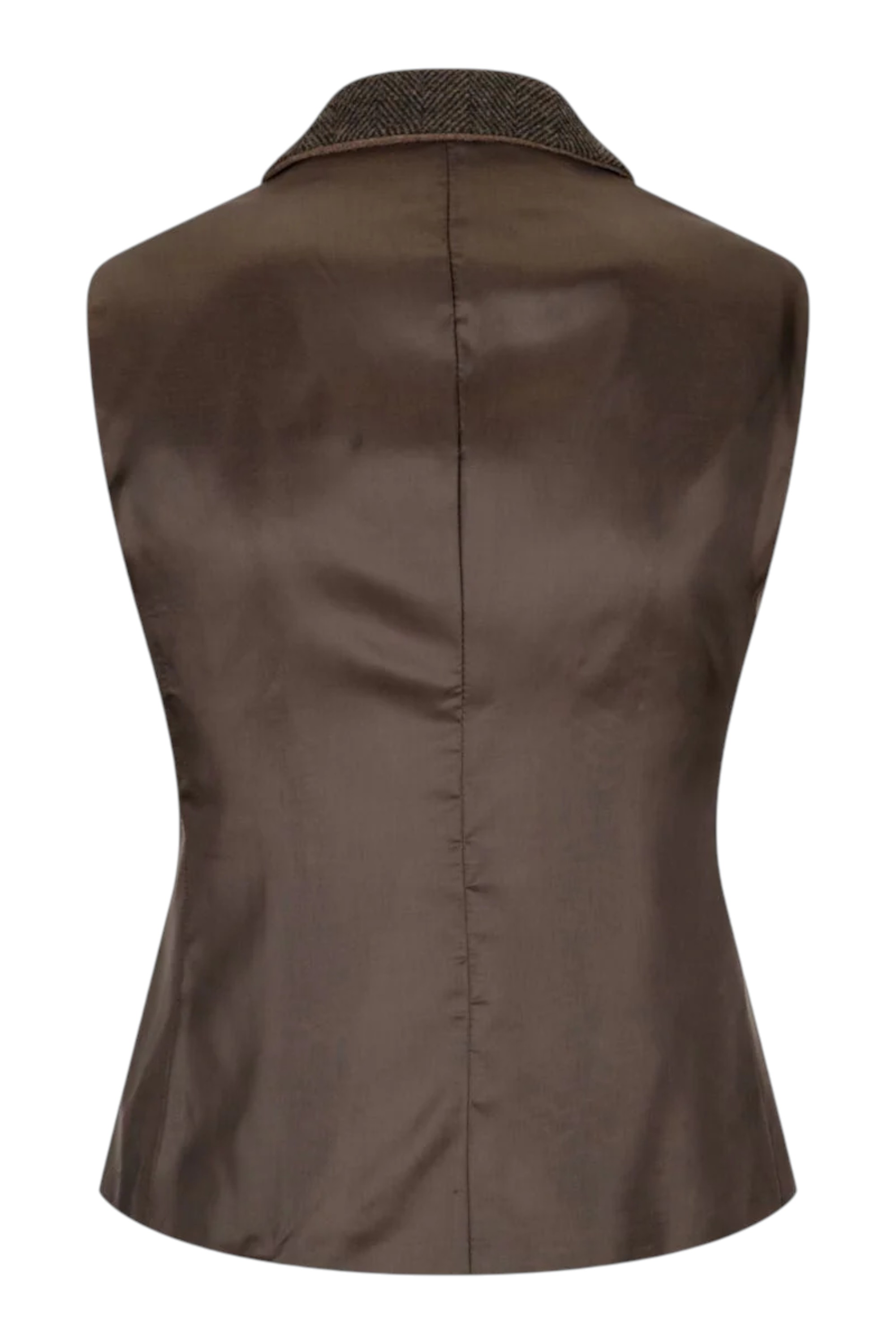 Brown Infinity Leather Brown Tweed 1920s Herringbone Brown Waistcoat, Image 5 of 5