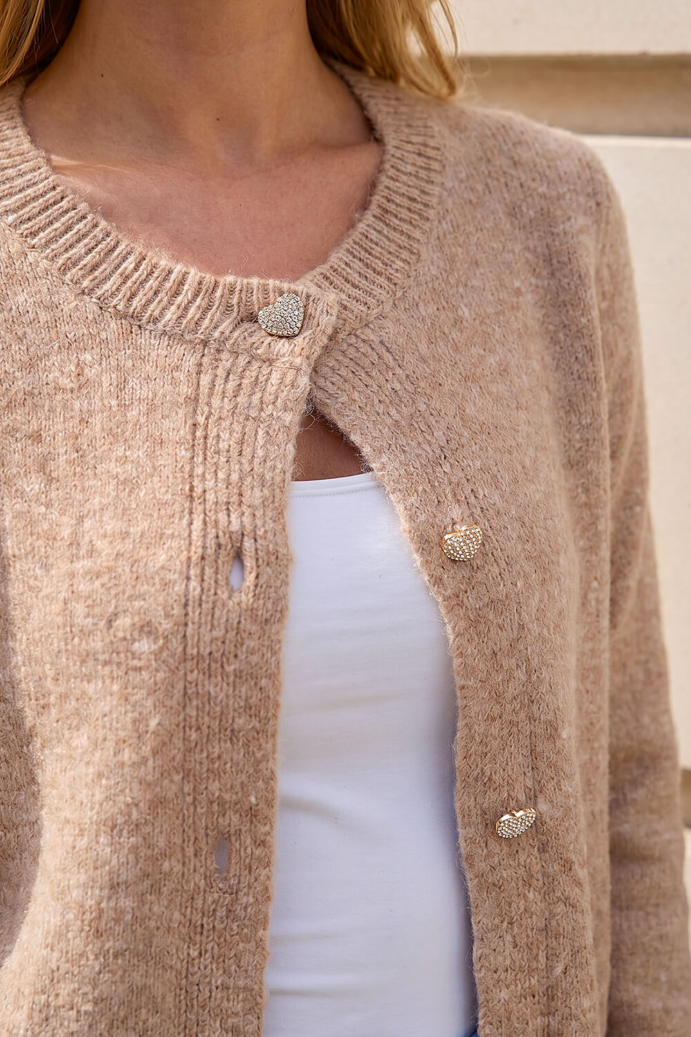 Biscuit Sparkle Heart Button Cardigan, Image 5 of 4
