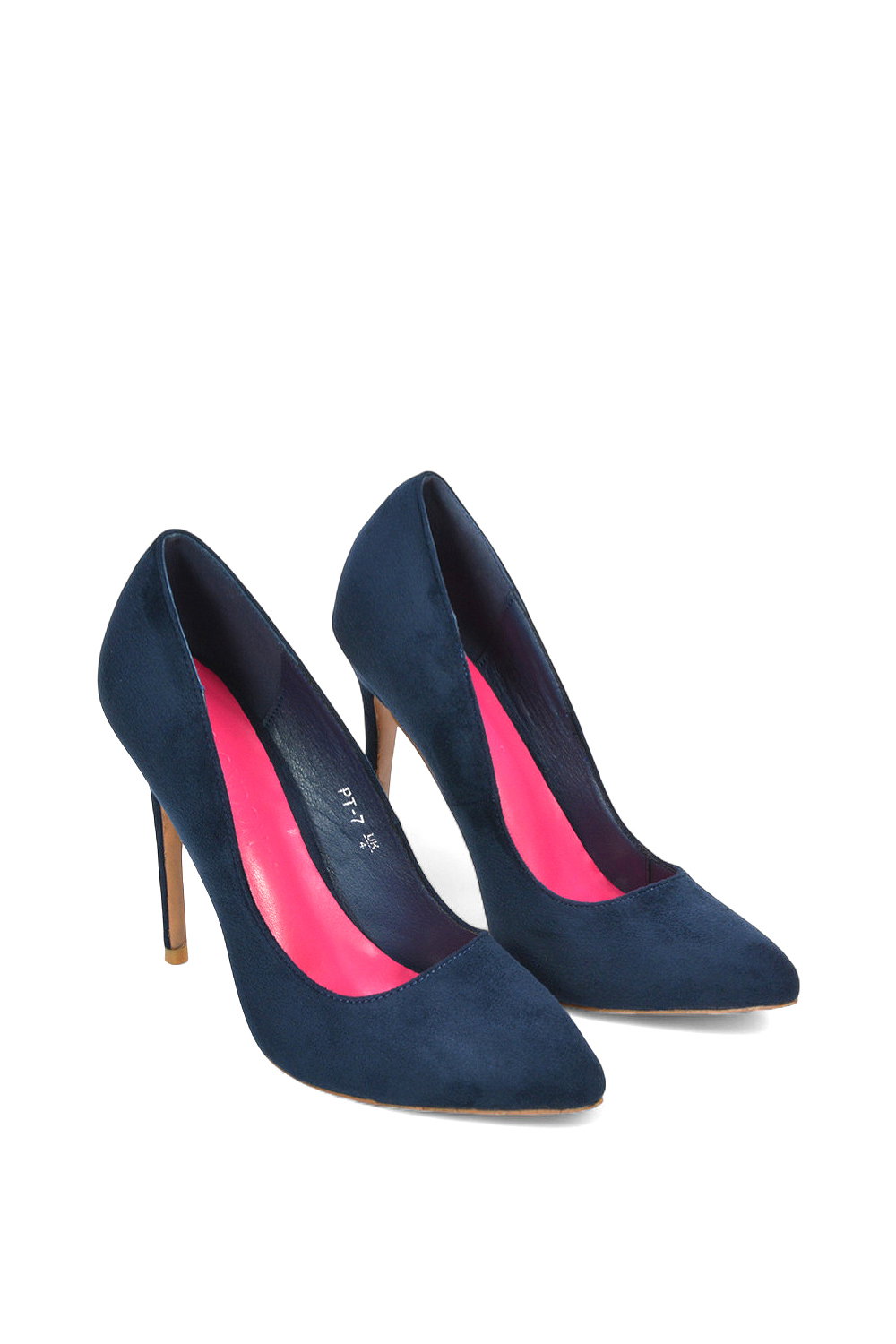 Navy XY LONDON Navy 'Lu Lu' Pointed Toe Statement Stiletto High Heel Court Shoes, Image 5 of 5