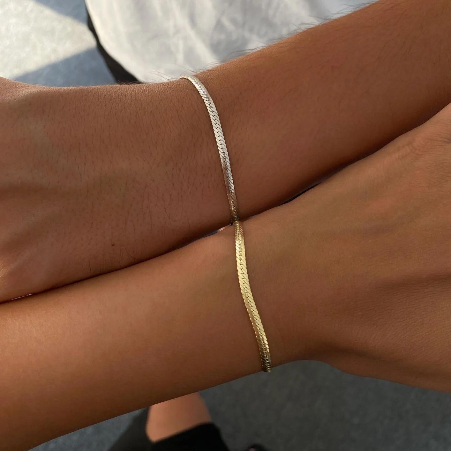 Silver Italian Sterling Silver Herringbone Bracelet, Image 3 of 3