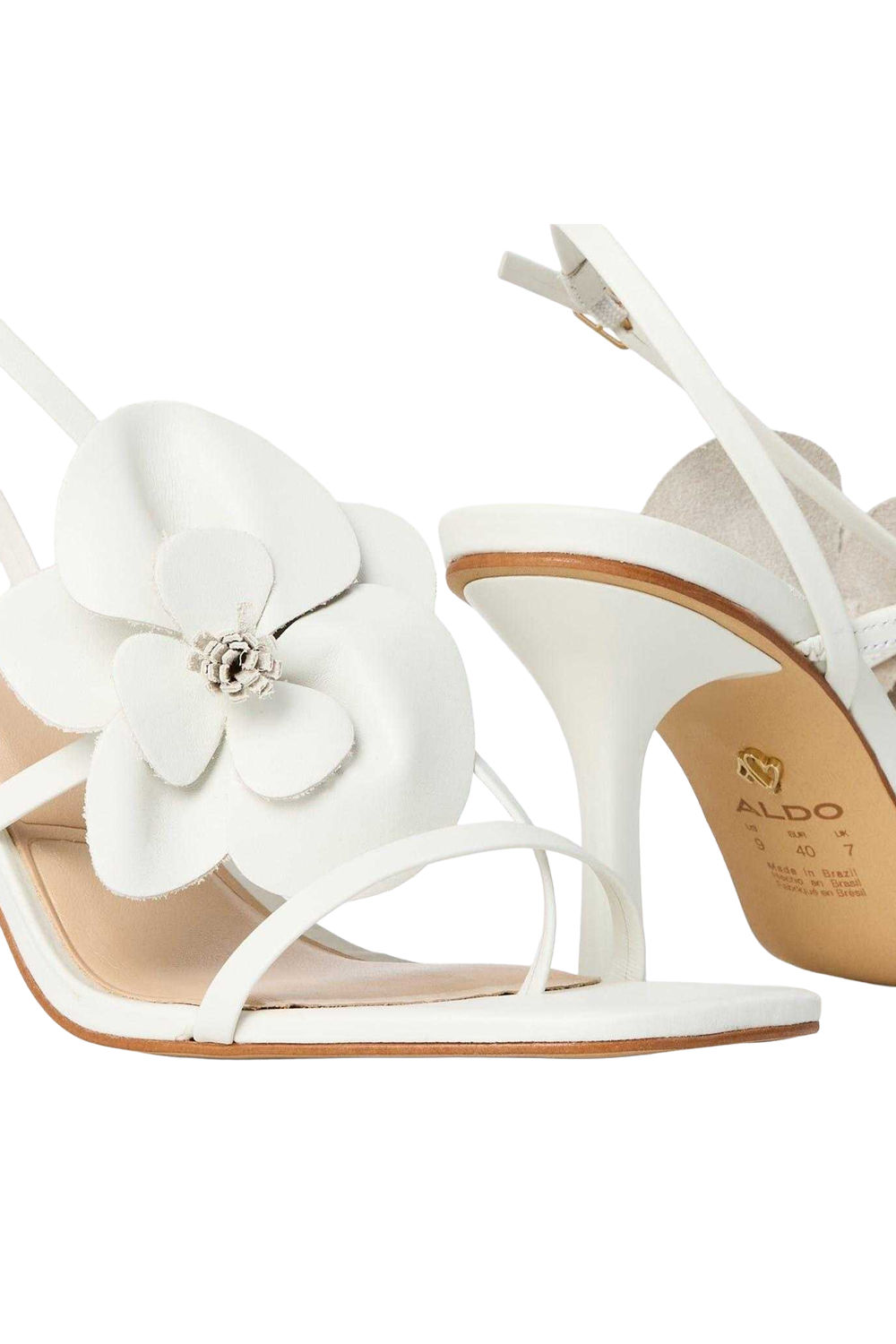 White Floral Evening Sandals, Image 5 of 5